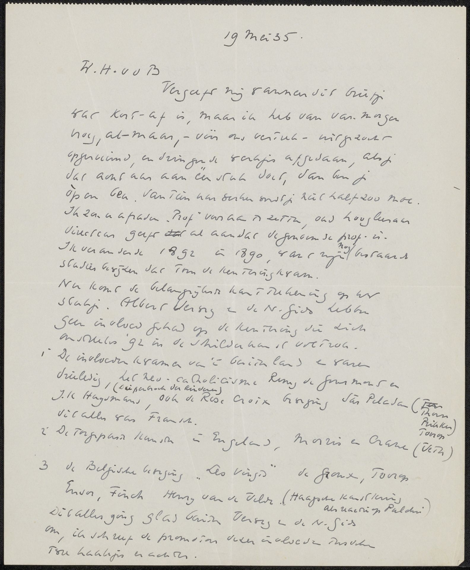 Brief aan A. van der Boom by Richard Nicolaüs Roland Holst