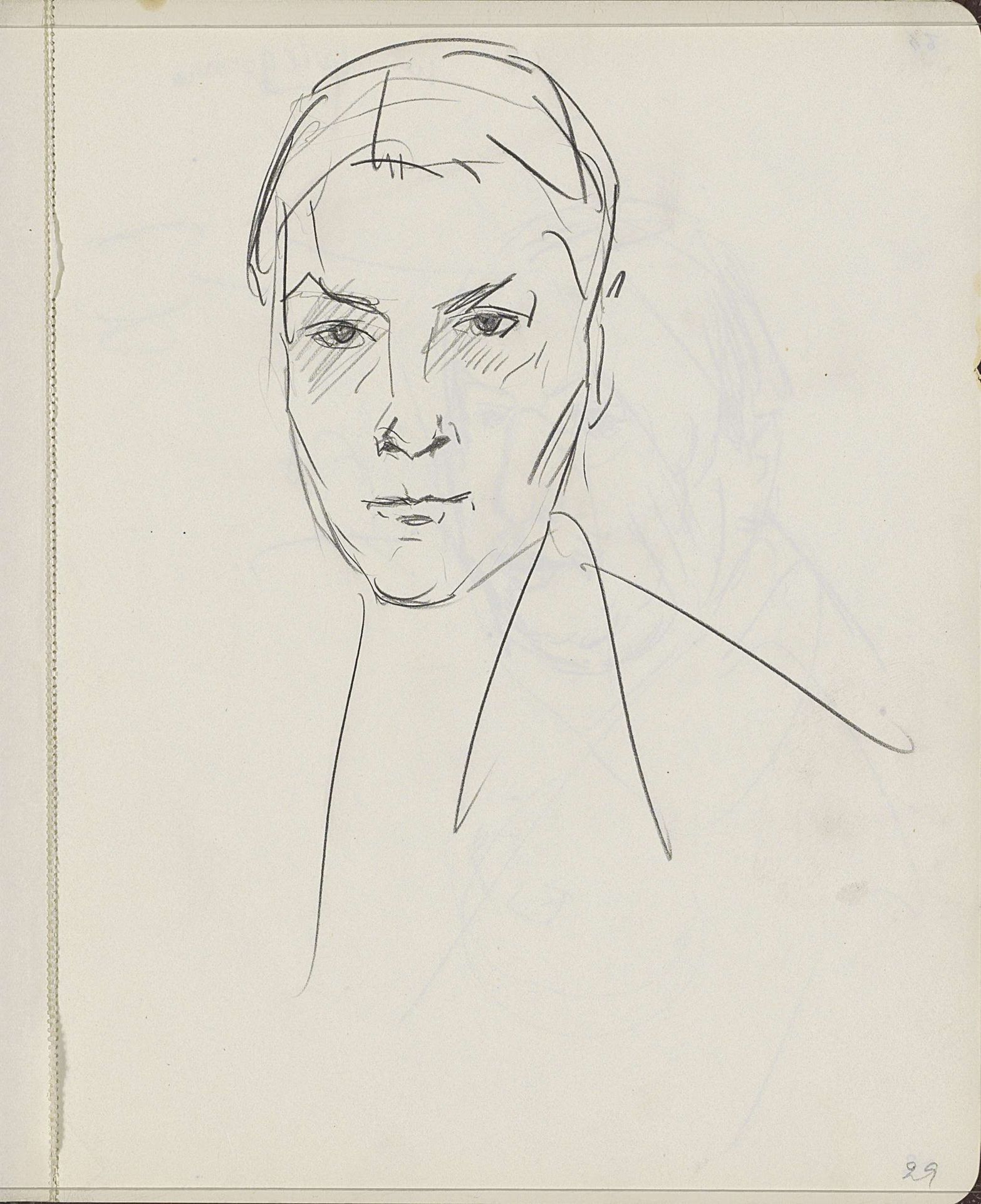 Hoofd van een man of vrouw by Isaac Israels