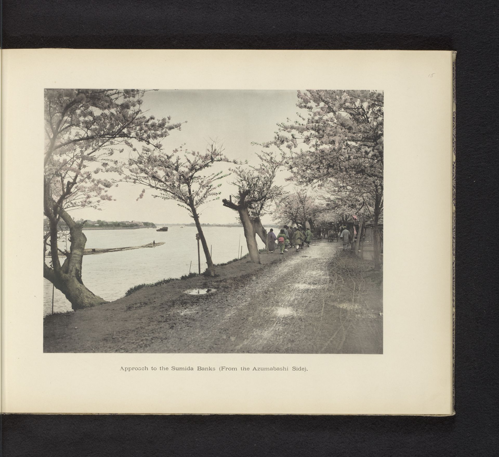 Gezicht op de oever van de Sumida rivier in Uenopark in Tokyo, Japan by Kazumasa Ogawa