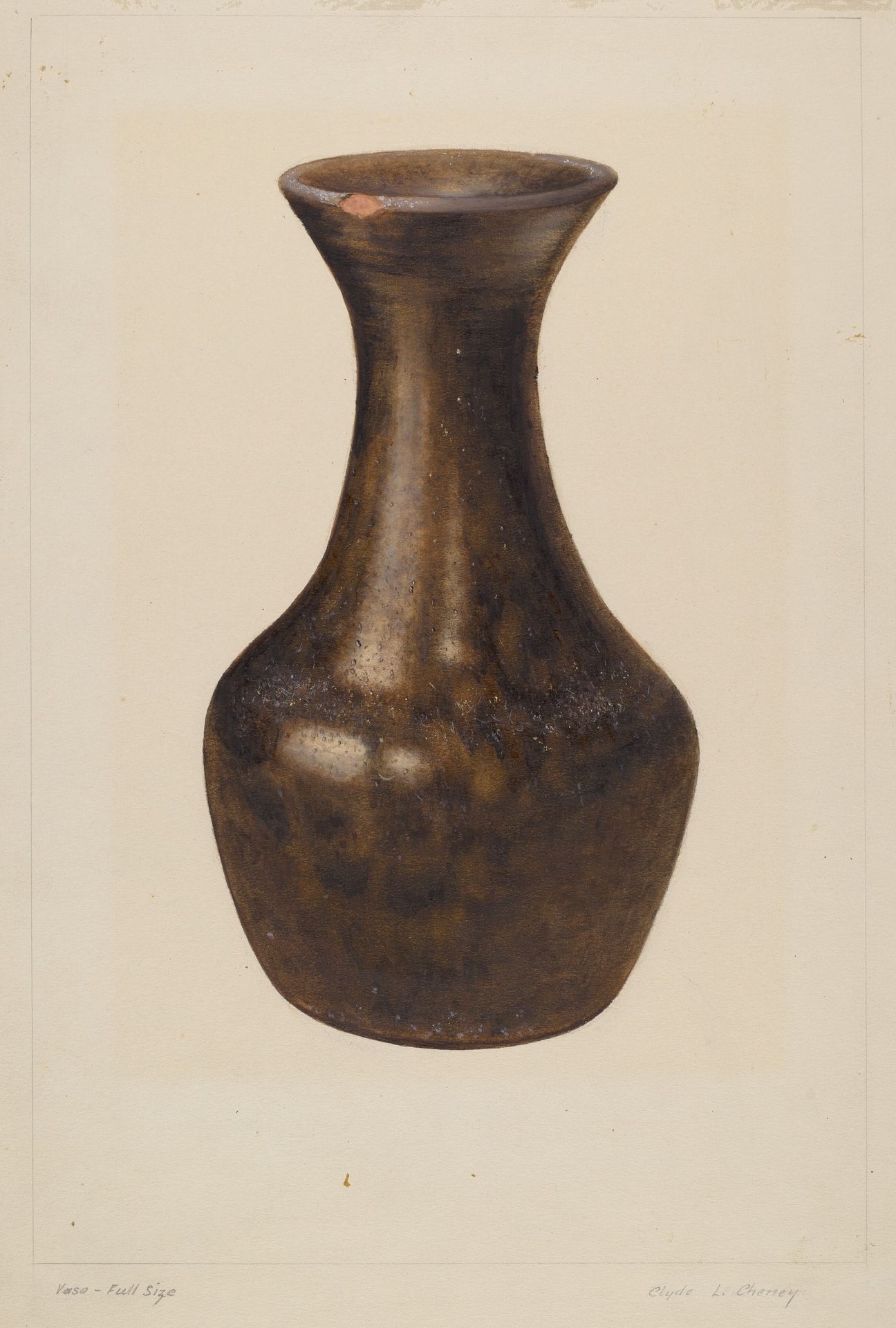Crockery Flower Vase by Clyde L. Cheney