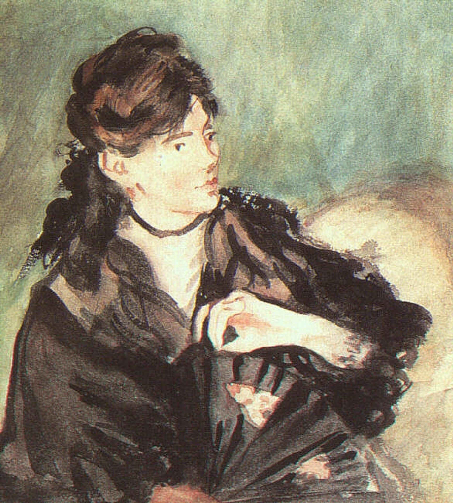 Portrait of Berthe Morisot by Edouard Manet