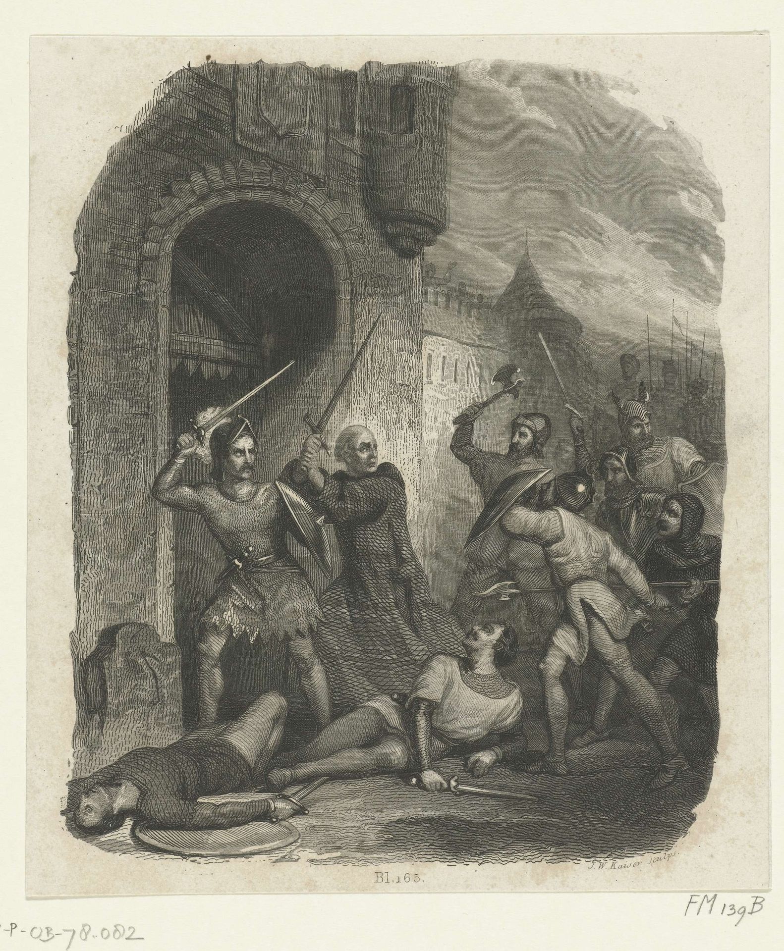 Bisschop Gerlach verdedigt Süsel tegen de Slavoniërs, 1144 by Johann Wilhelm (I) Kaiser