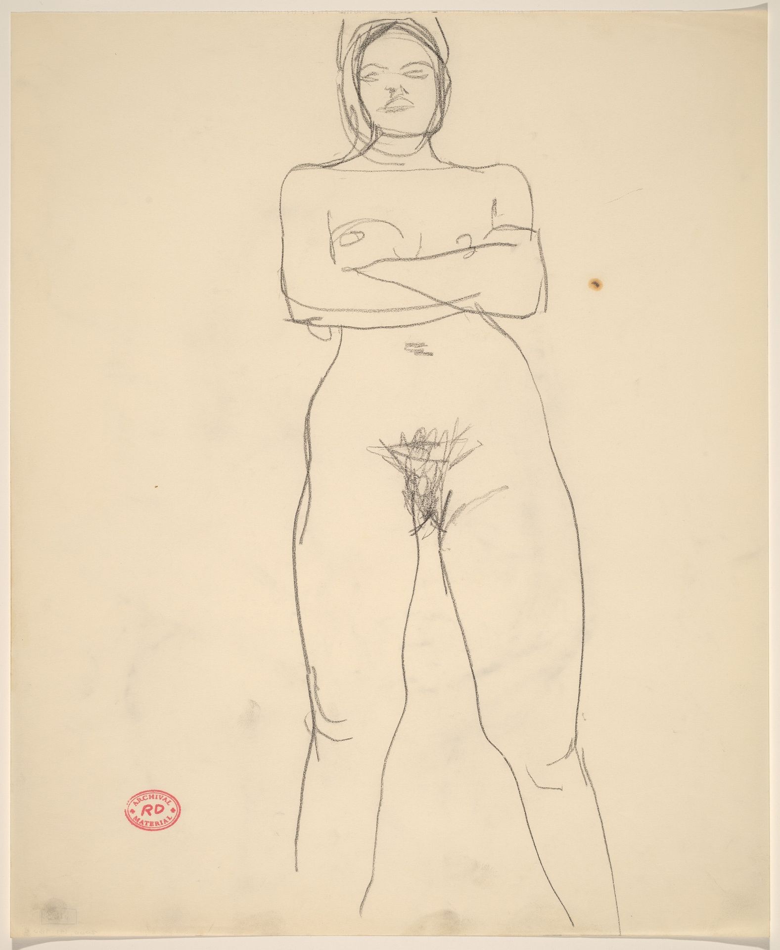 Untitled [standing female nude with arms crossed] by Richard Diebenkorn