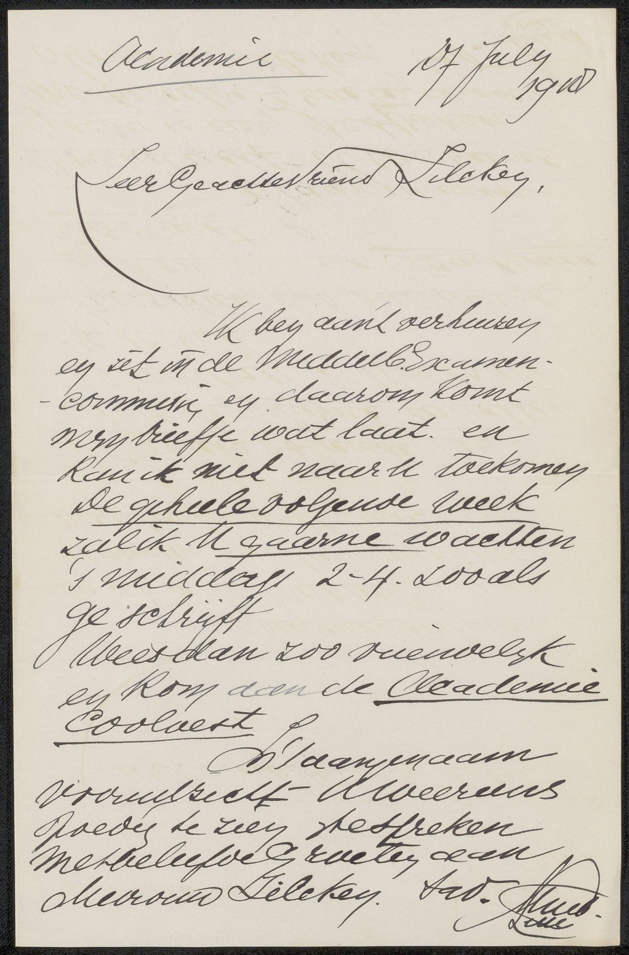 Brief aan Philip Zilcken by Huib Luns