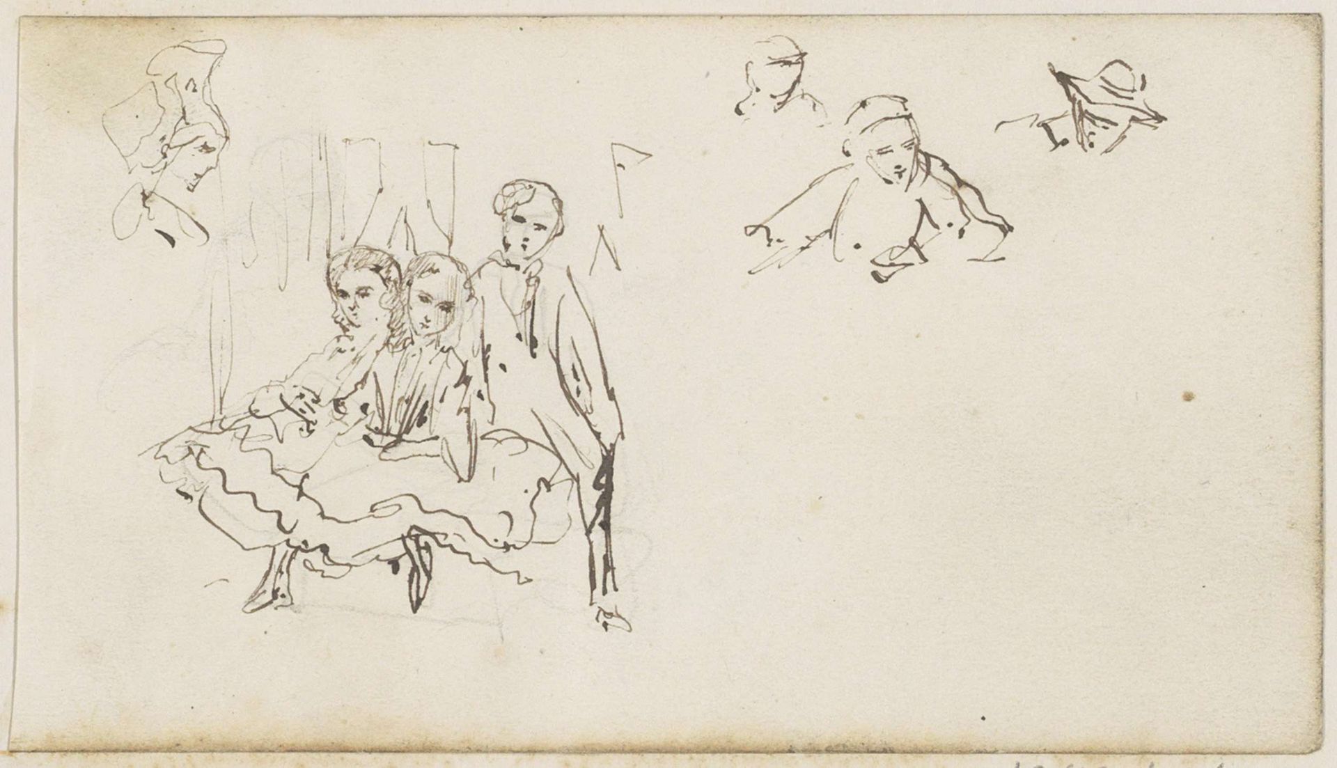 Figuurstudies, onder andere van kinderen by Diederik Franciscus Jamin