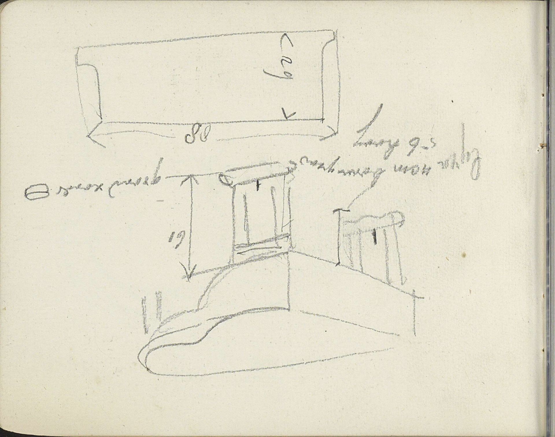Ontwerp voor een vleugelpiano by Carel Adolph Lion Cachet