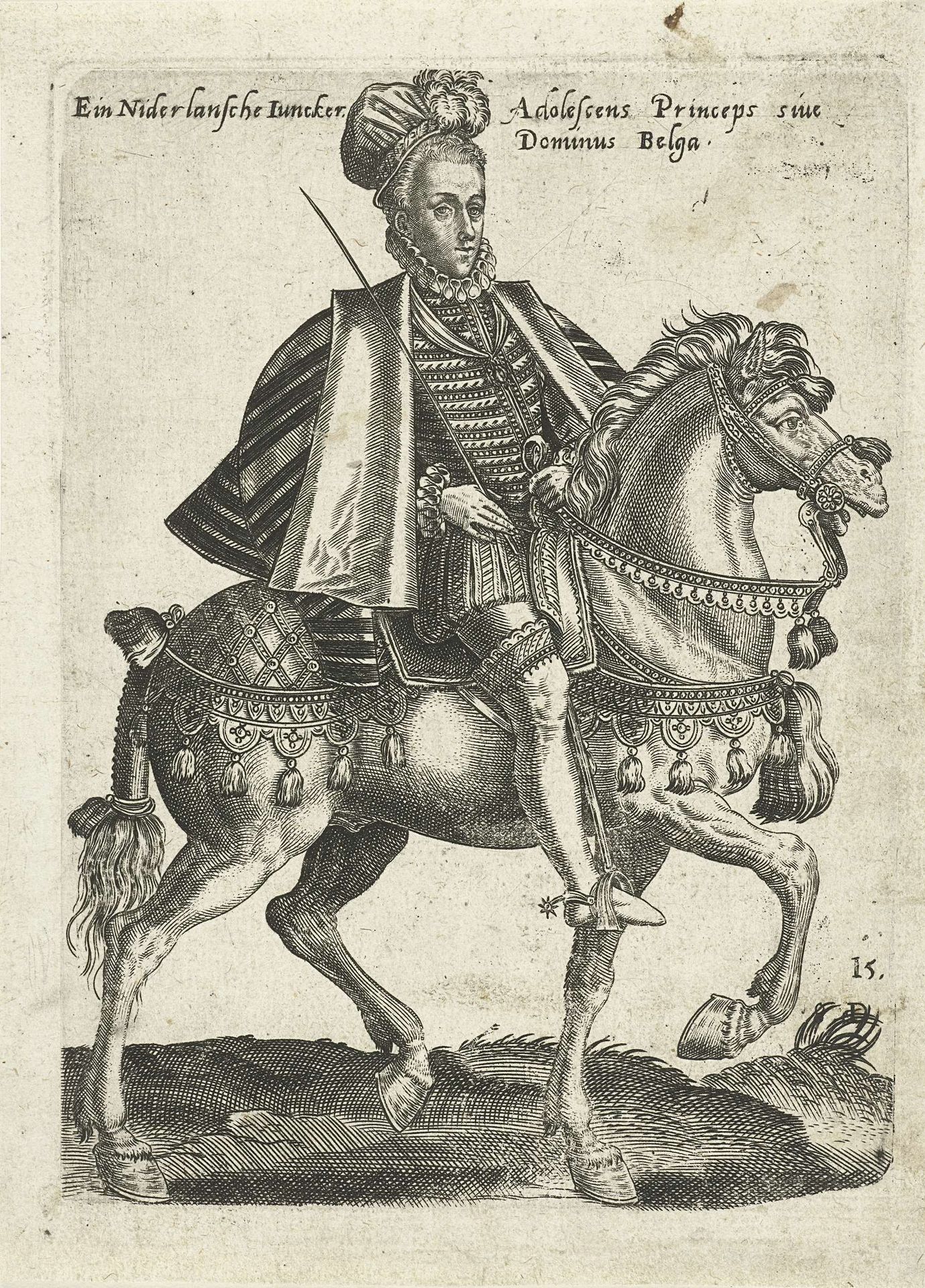 Nederlandse jonker te paard by Abraham de Bruyn
