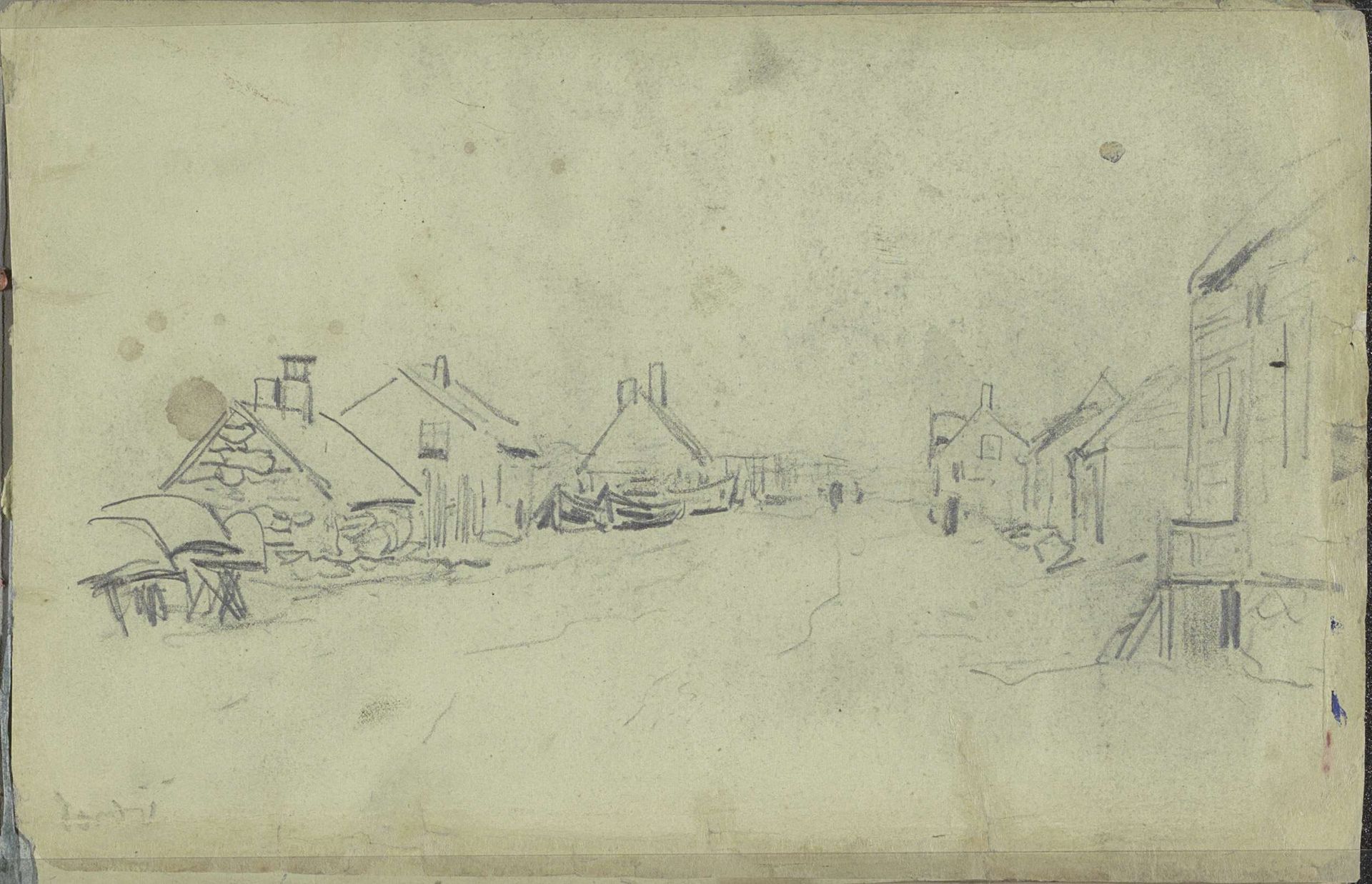 Gezicht op een straat in Vardø by Louis Apol