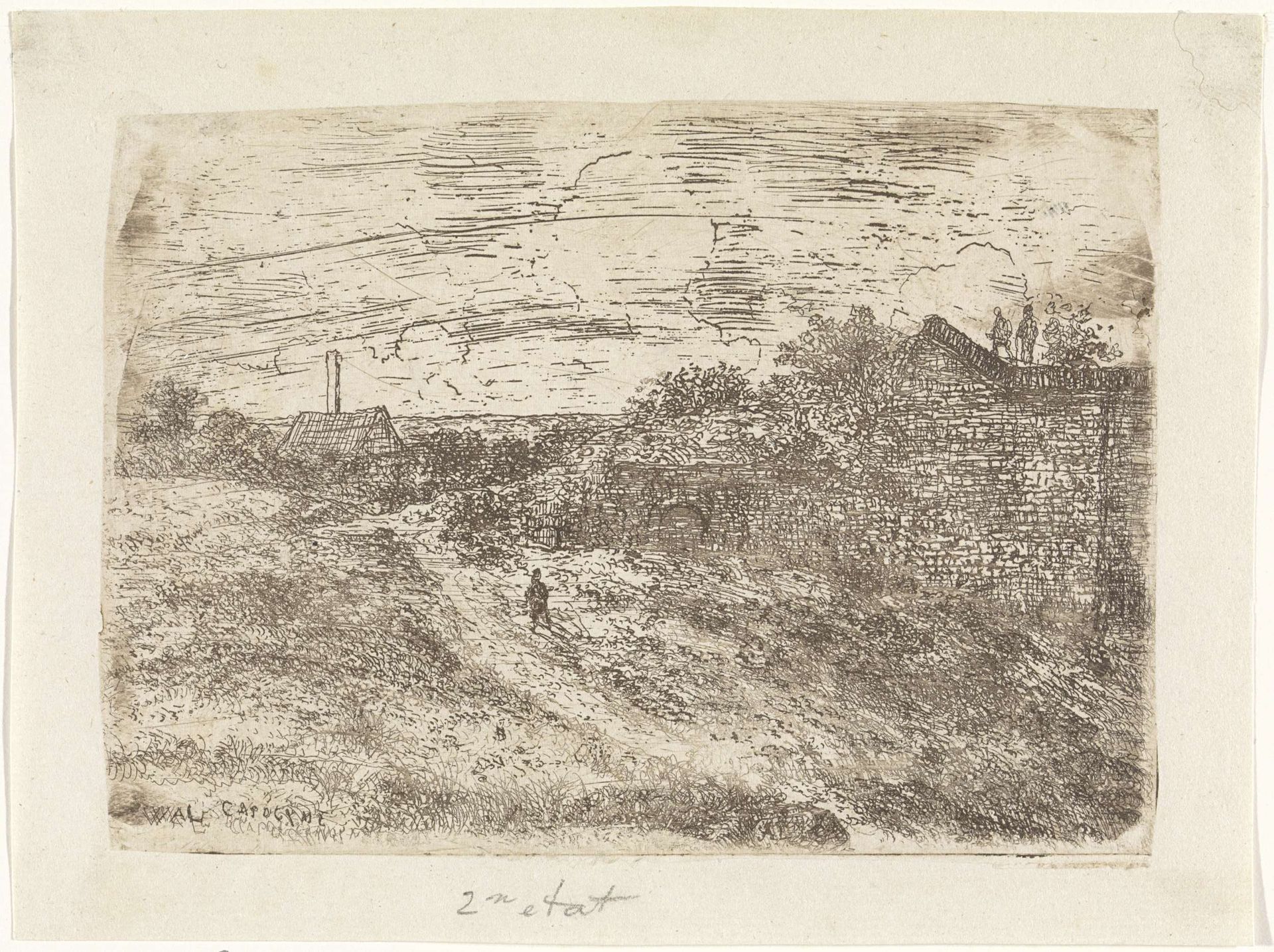 Landschap met enkele huizen by Alexander Schaepkens