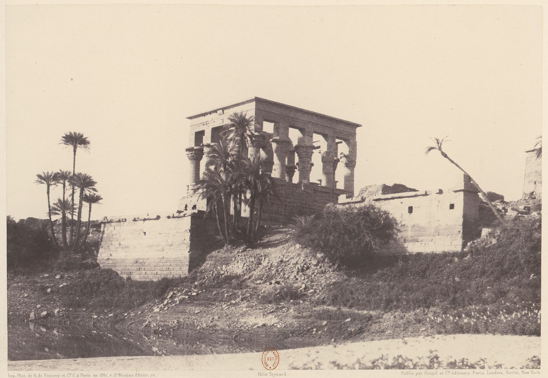 Ile de Fîleh (Philæ), Édifice de l'Est - Vue Générale Prise du Point C by Félix Teynard