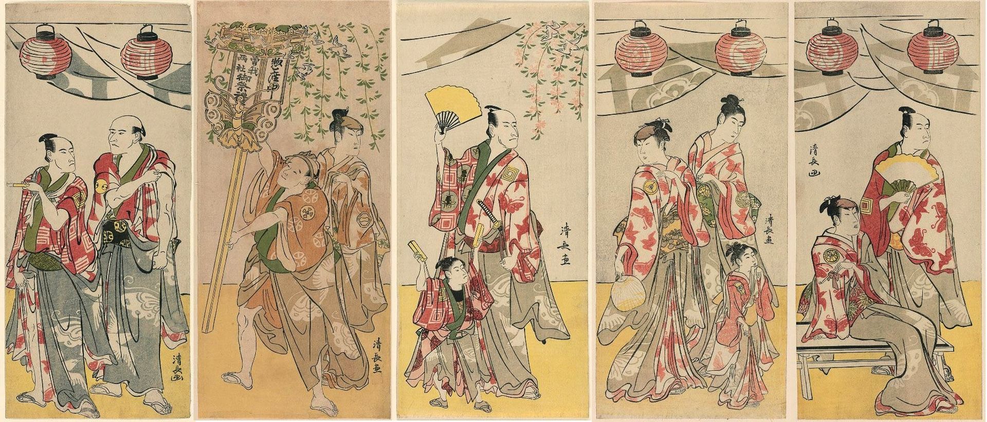 Eleven Actors Celebrating the Festival of the Shrine of the Soga Brothers by Torii Kiyonaga