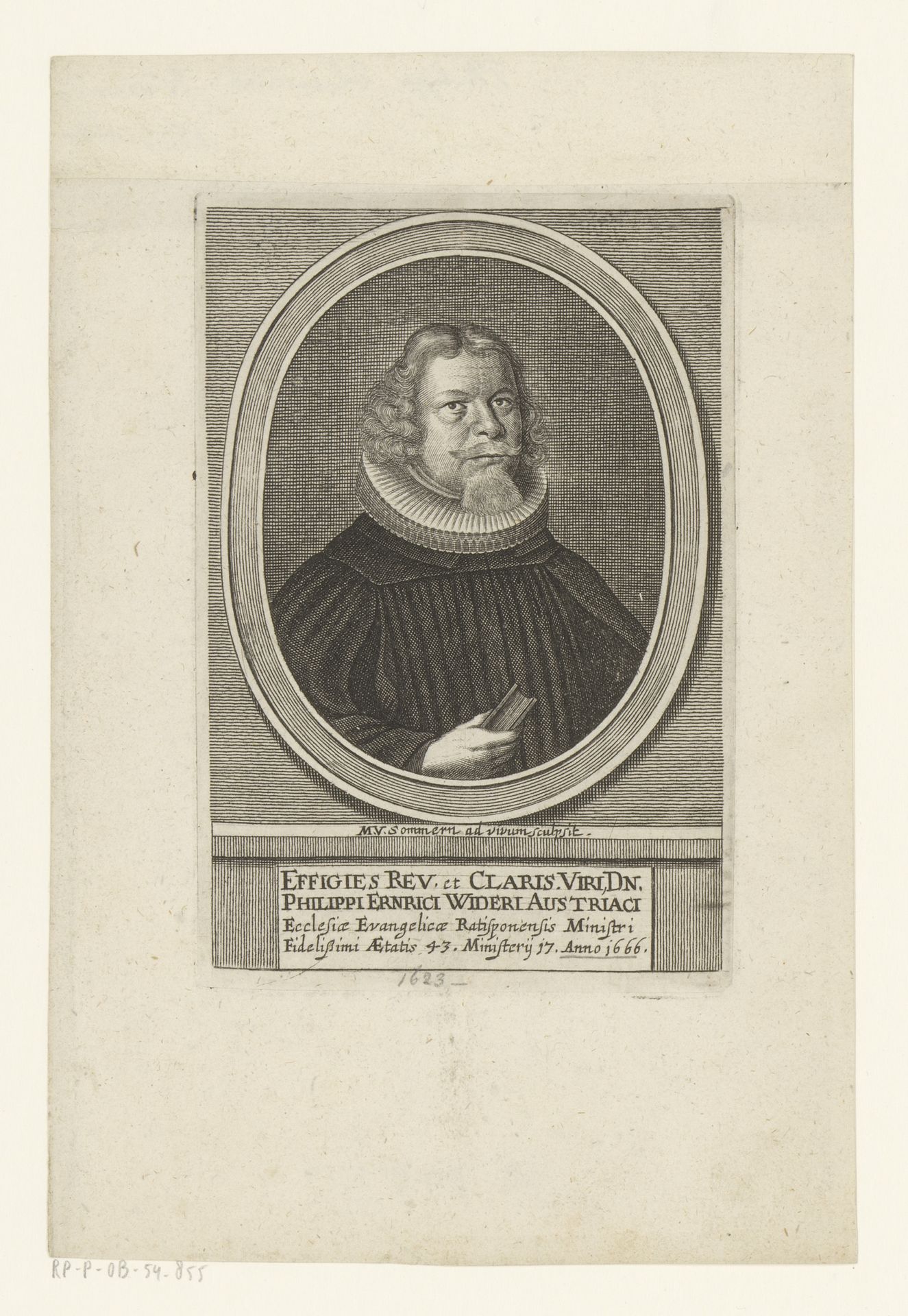 Portret van Philipp Ehrenreich Wider by Matthias van Sommer