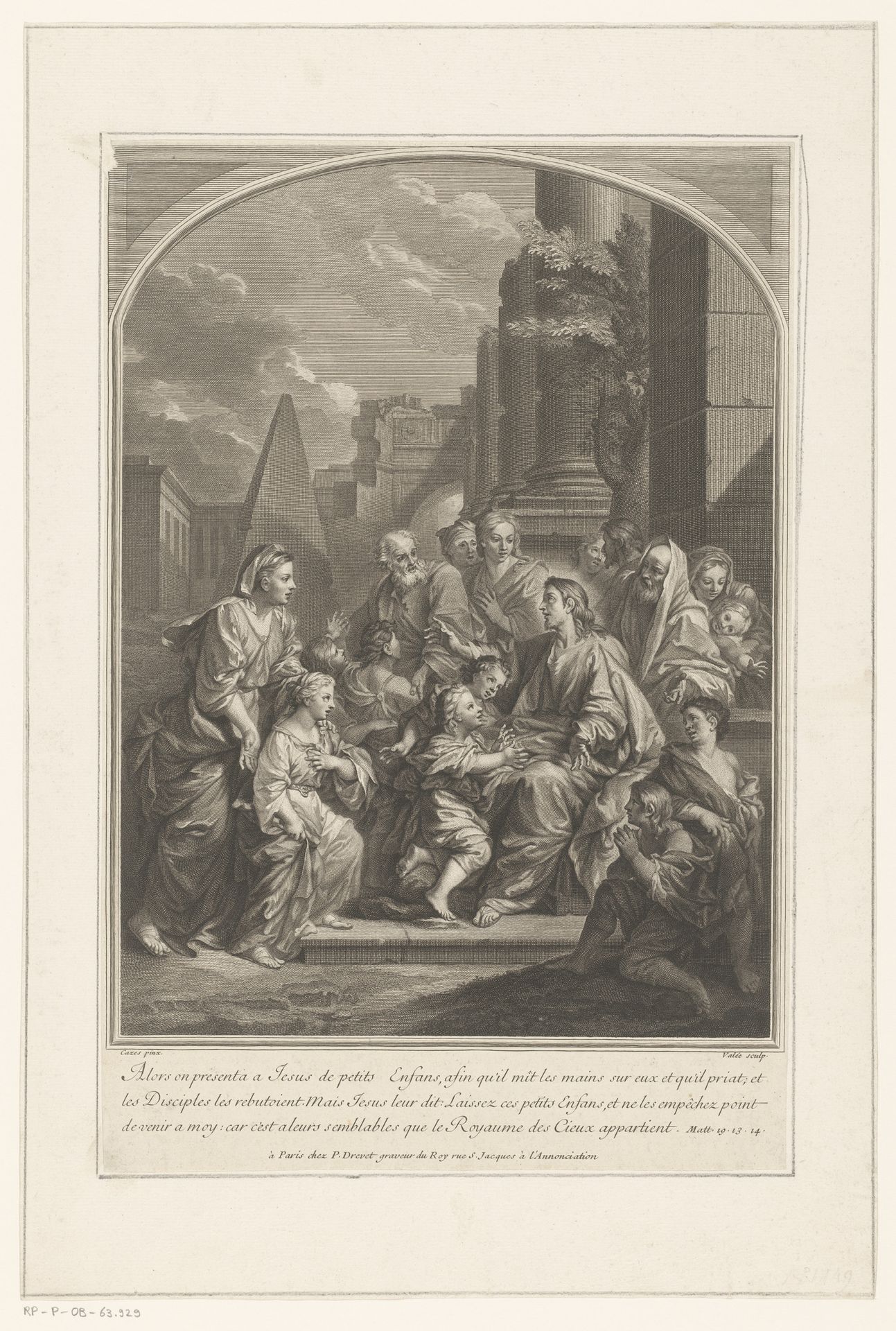 Christus zegent de kinderen by Simon de la Vallée