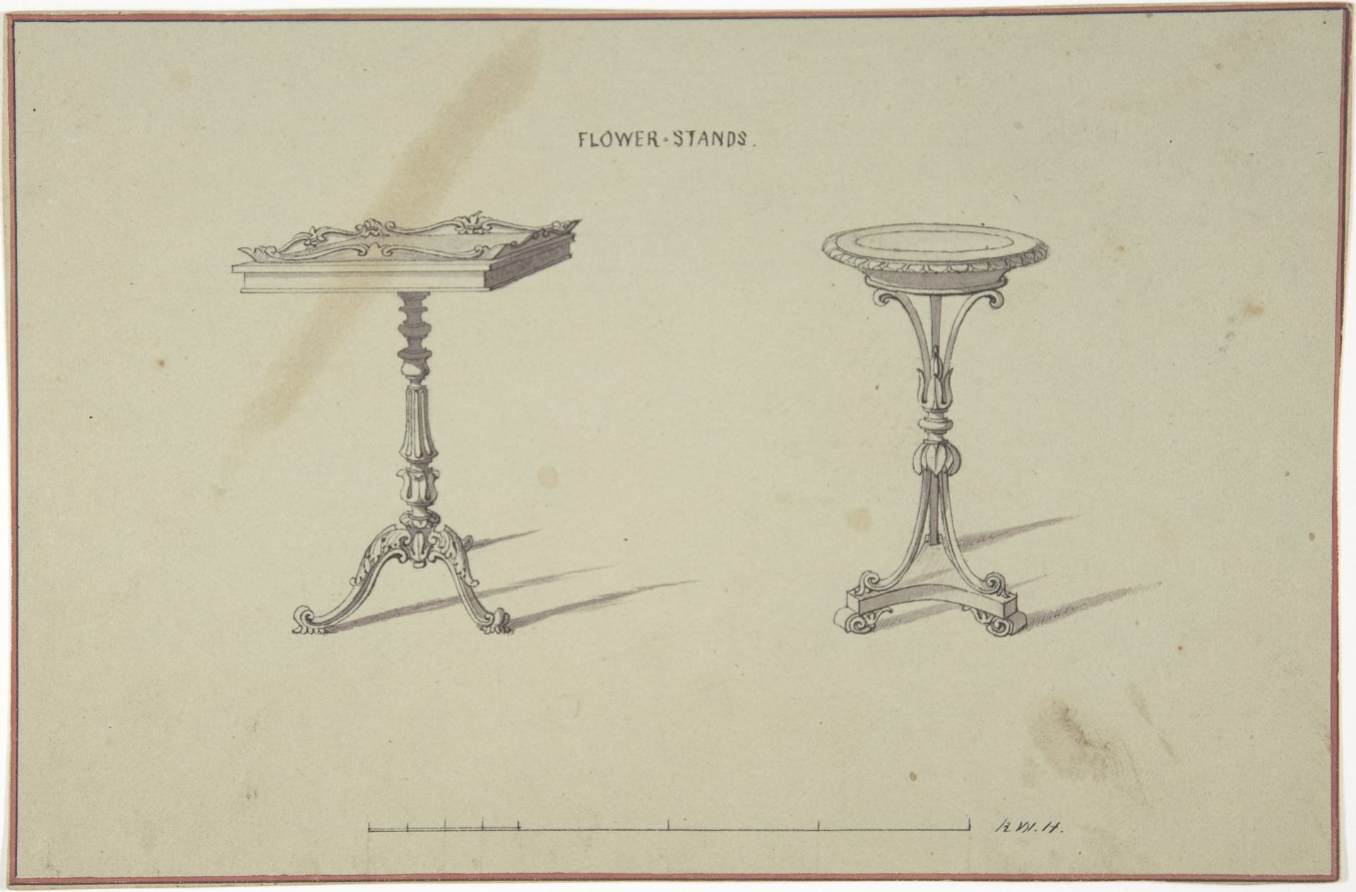 Two Designs for Flower Stands by Robert William Hume