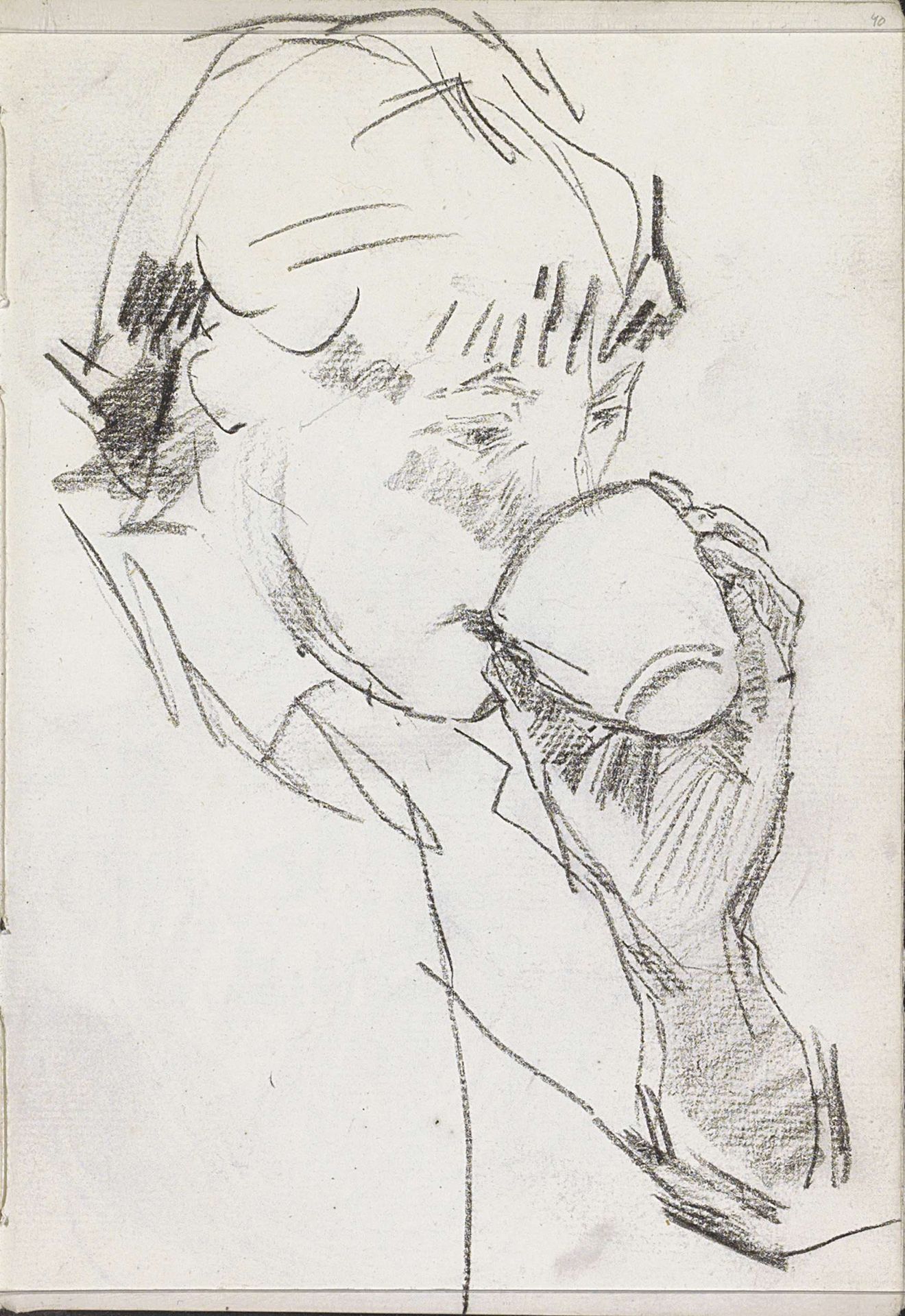 Vrouw die uit een kop drinkt by Isaac Israels