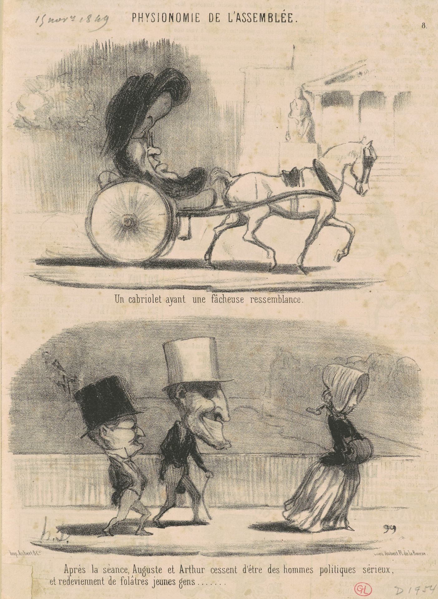 Un cabriolet ayant une facheuse ressemblance ... by Honoré Daumier