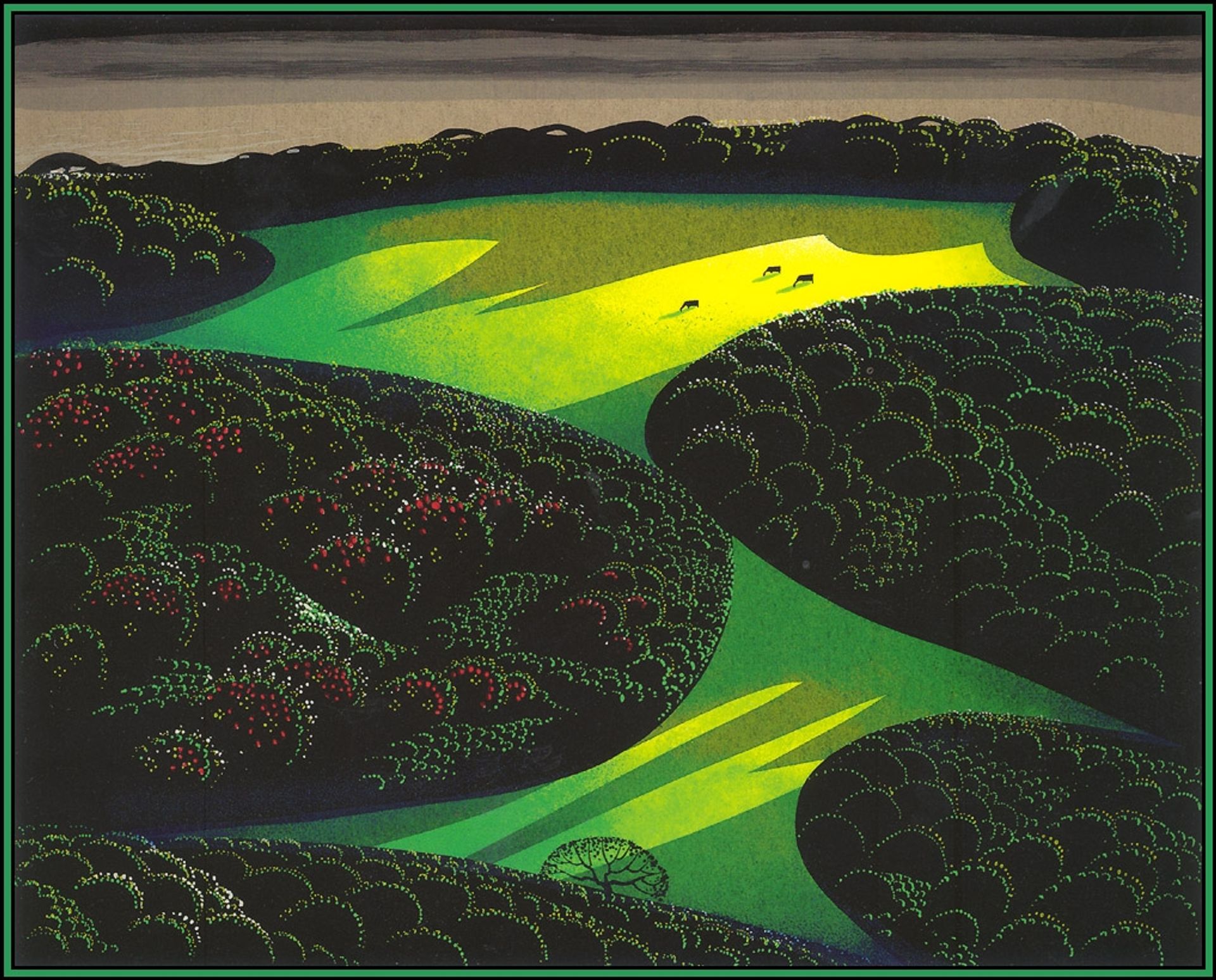 Two Emerald Jewels by Eyvind Earle
