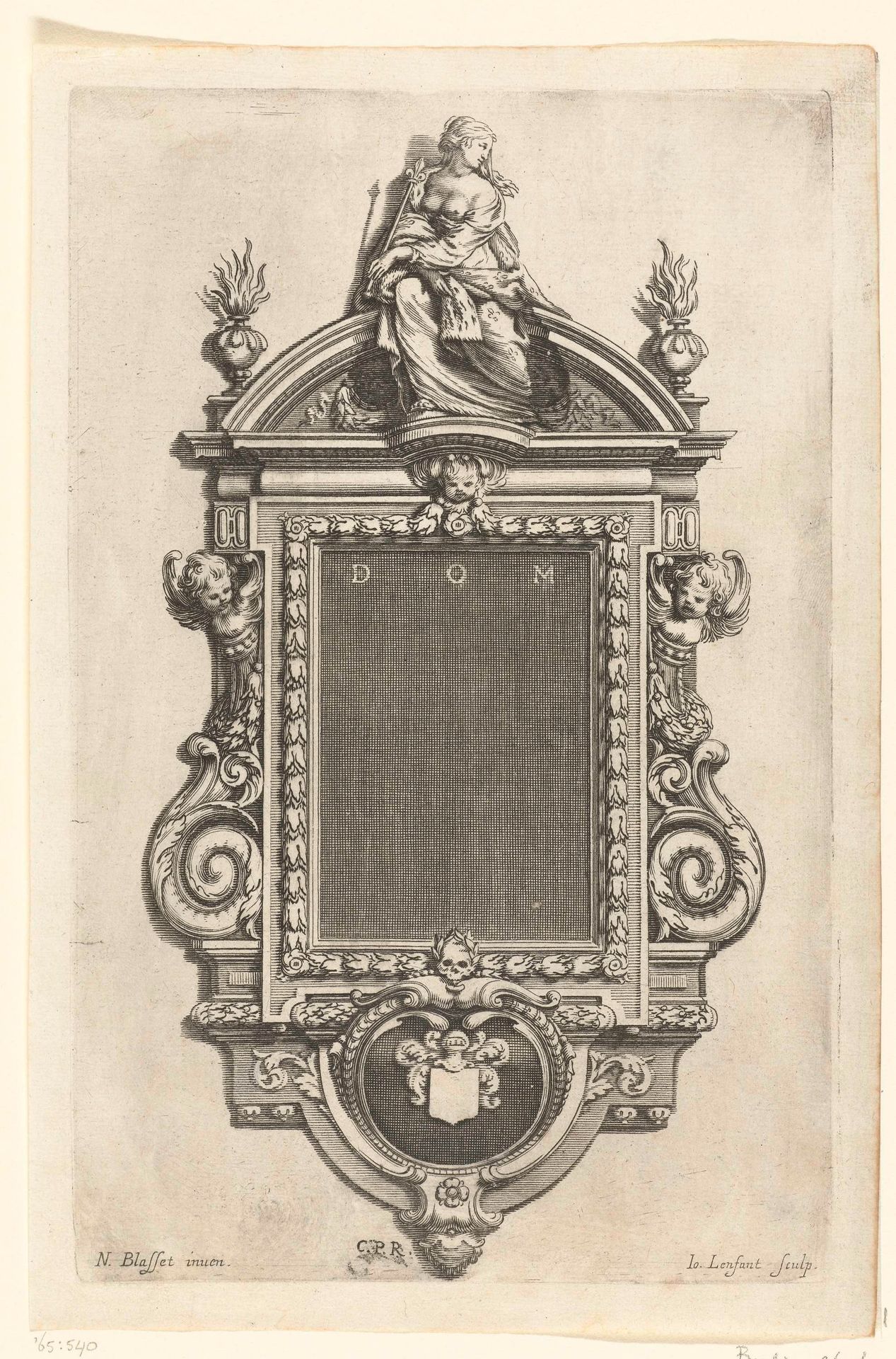 Epitaaf met vrouw by Jean Lenfant