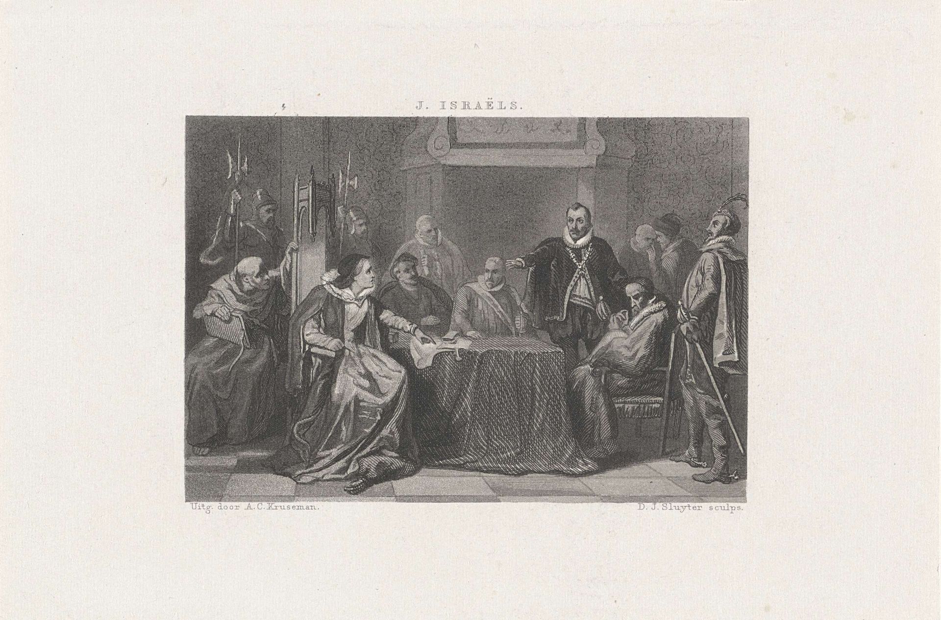 Willem van Oranje in de Raad bij landvoogdes Margaretha van Parma by Dirk Jurriaan Sluyter