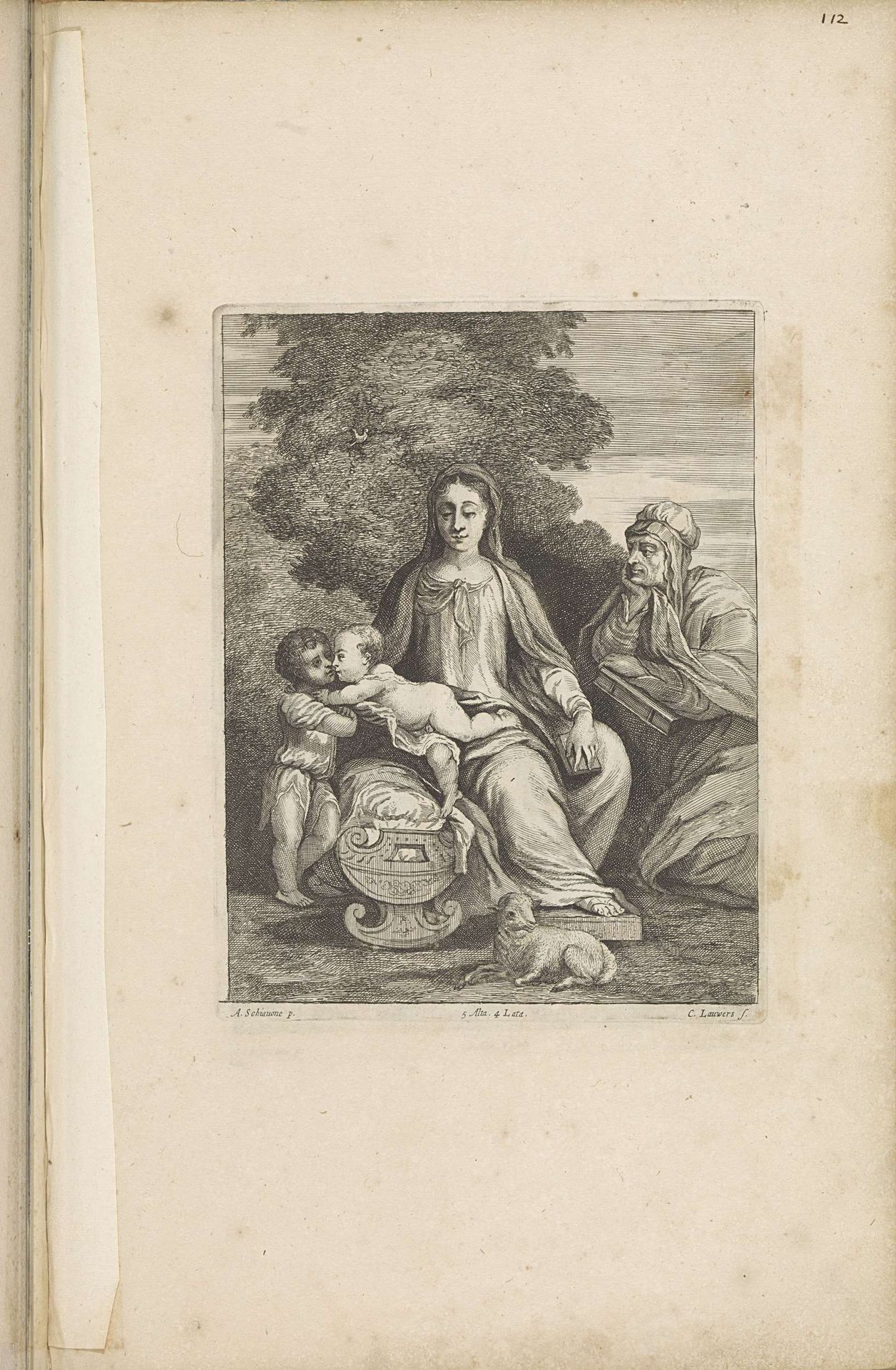 Maria met het Christuskind, de jonge Johannes de Doper en de H. Elisabet by Conrad Lauwers