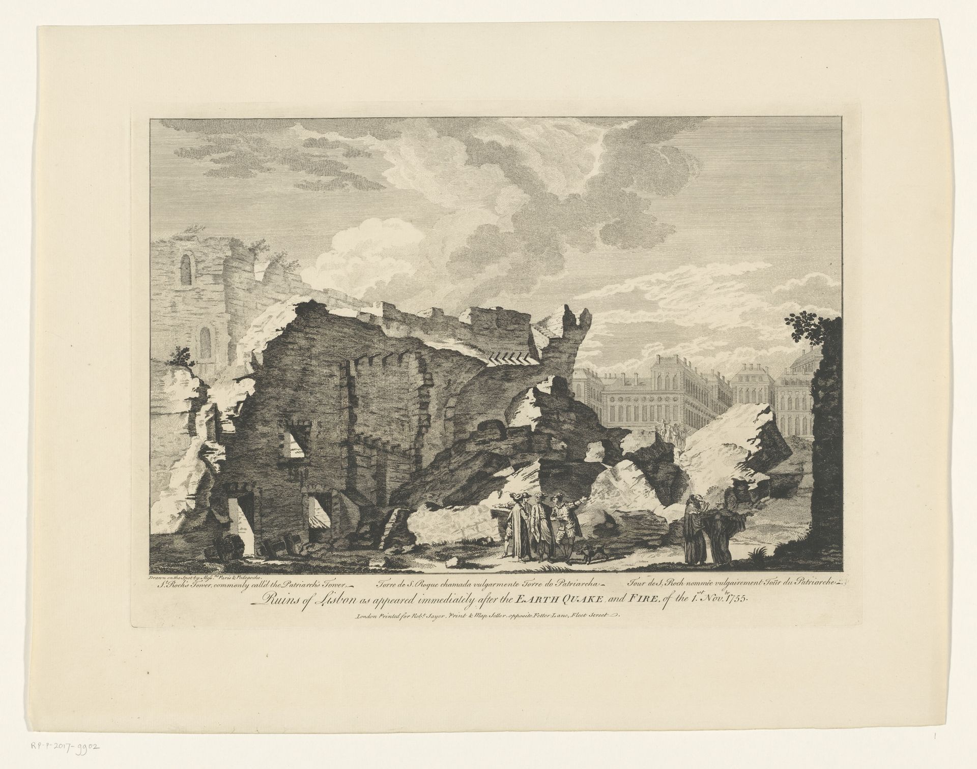 Ruïne van de toren van St. Rochus of Patriarchen in Lissabon, 1755 by Anonymous