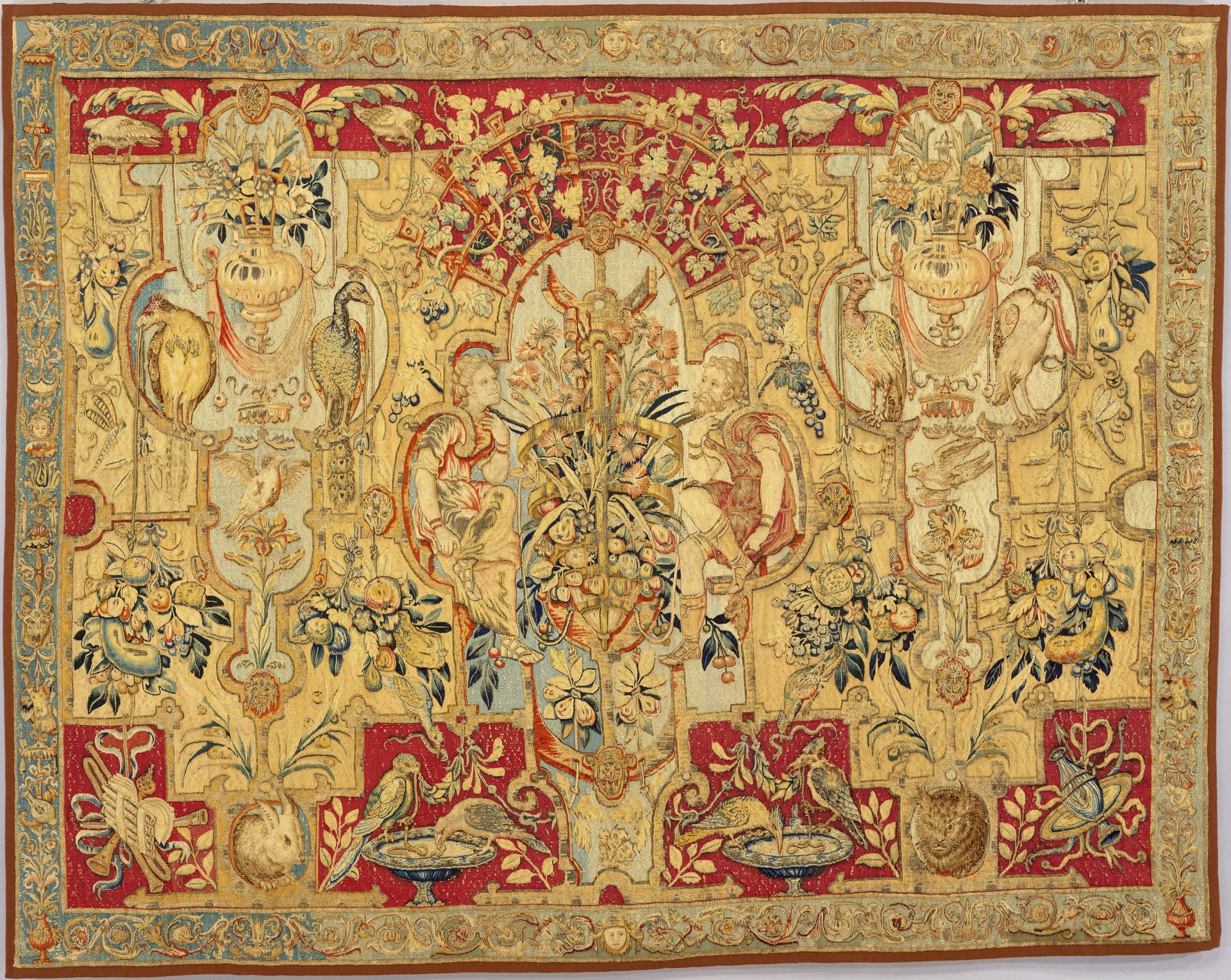 Panel with grotesques, from a set of bed hangings by Cornelis Floris II
