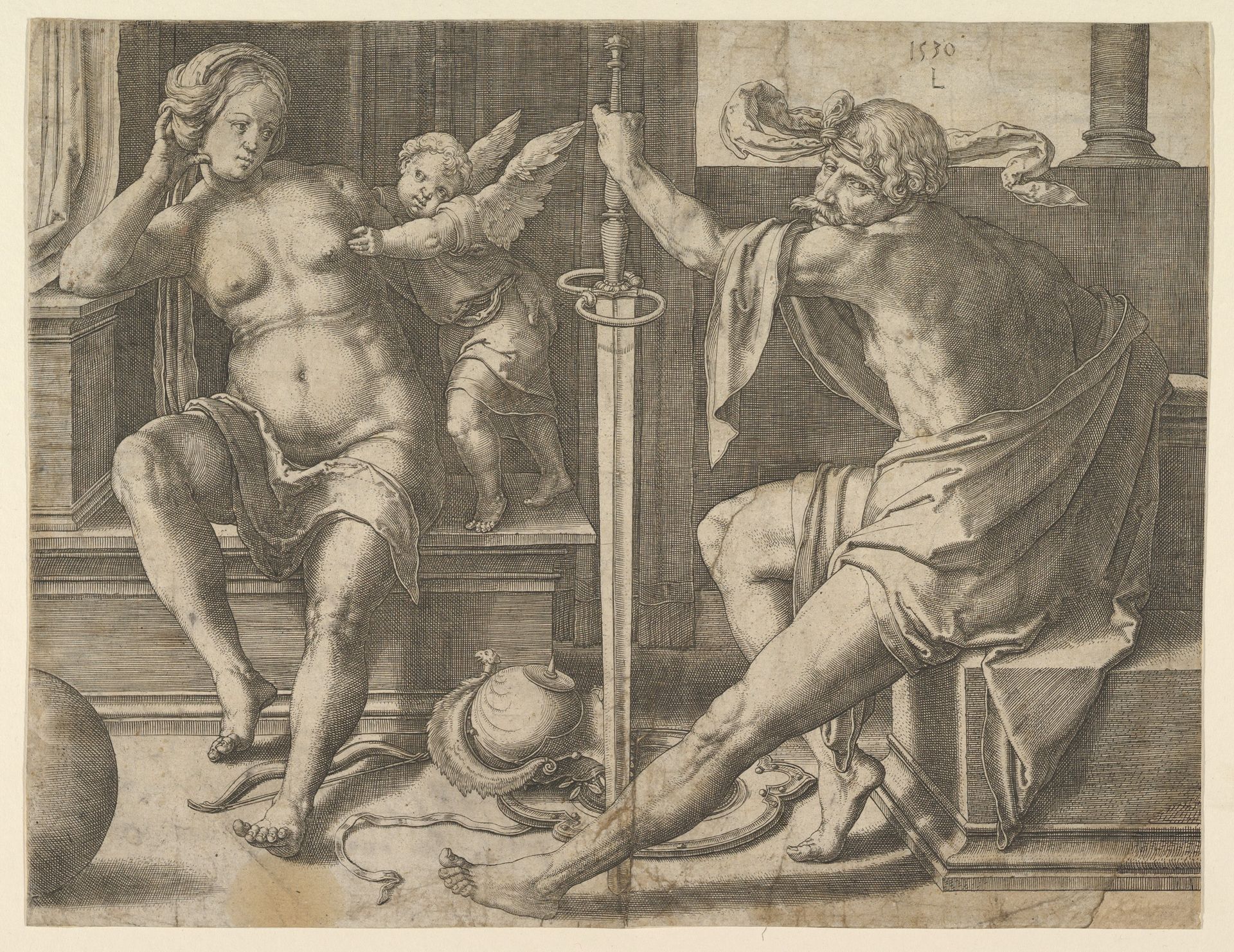 Mars, Venus and Cupid by Lucas van Leyden
