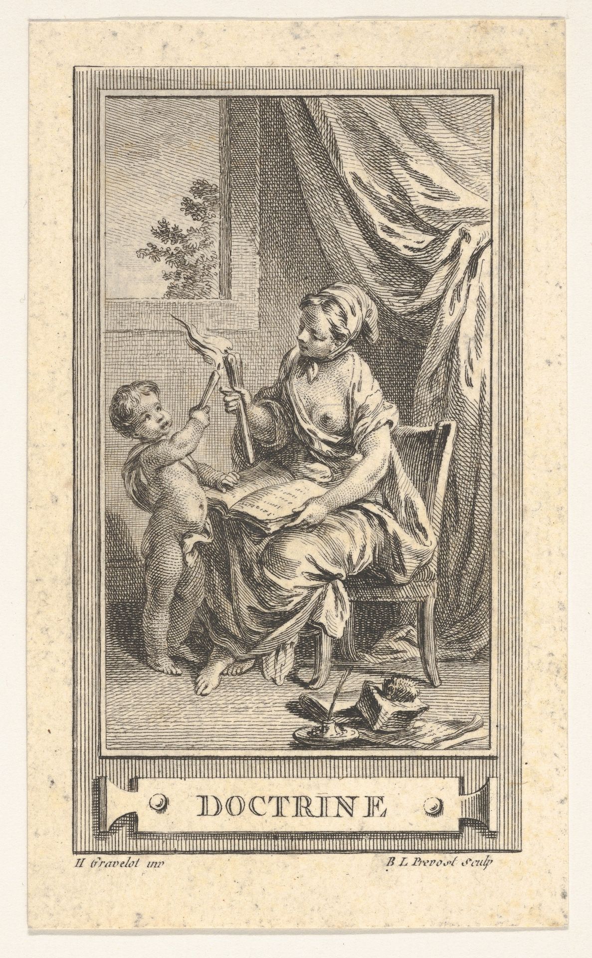 Doctrine, from the  Almanach iconologique by Benoit Louis Prevost