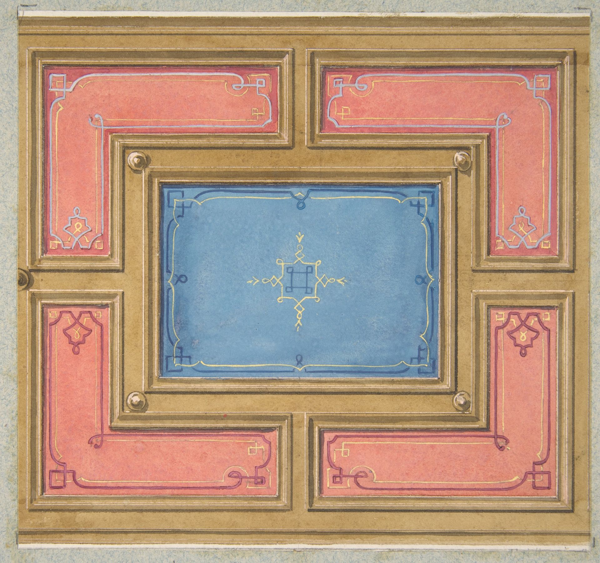Design for a paneled ceiling by Jules-Edmond-Charles Lachaise