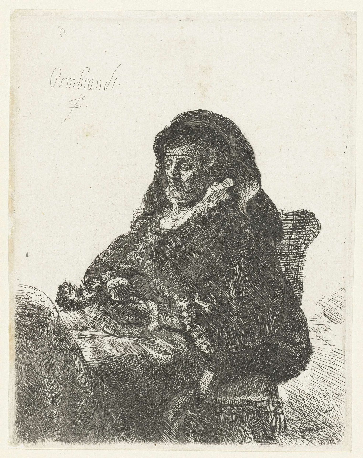 Weduwe met zwarte handschoenen by Anonymous