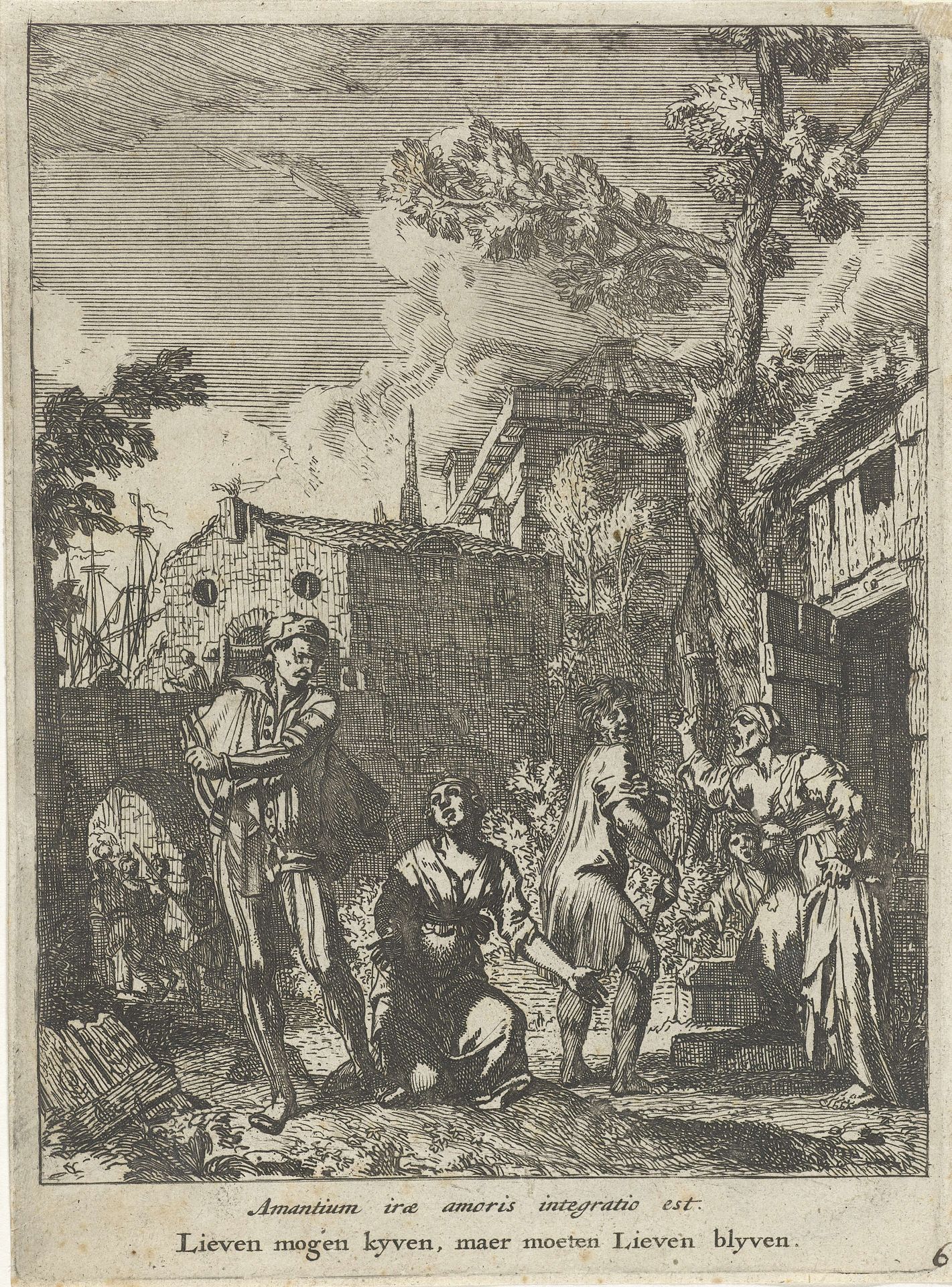 Twee echtparen maken ruzie by Gerard de Lairesse