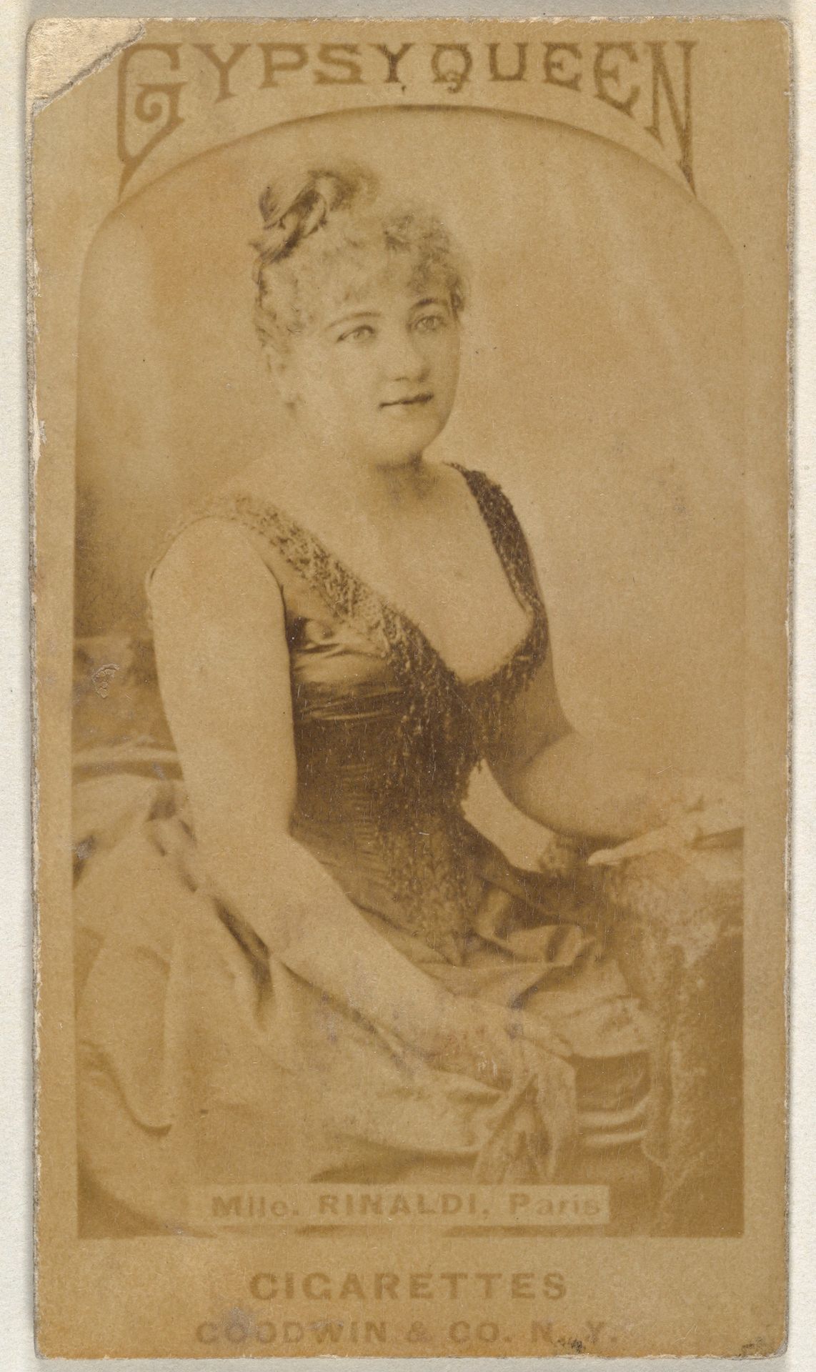 Mlle. Rinaldi, Paris, from the Actors and Actresses series (N171) for Gypsy Queen Cigarettes by Goodwin & Company