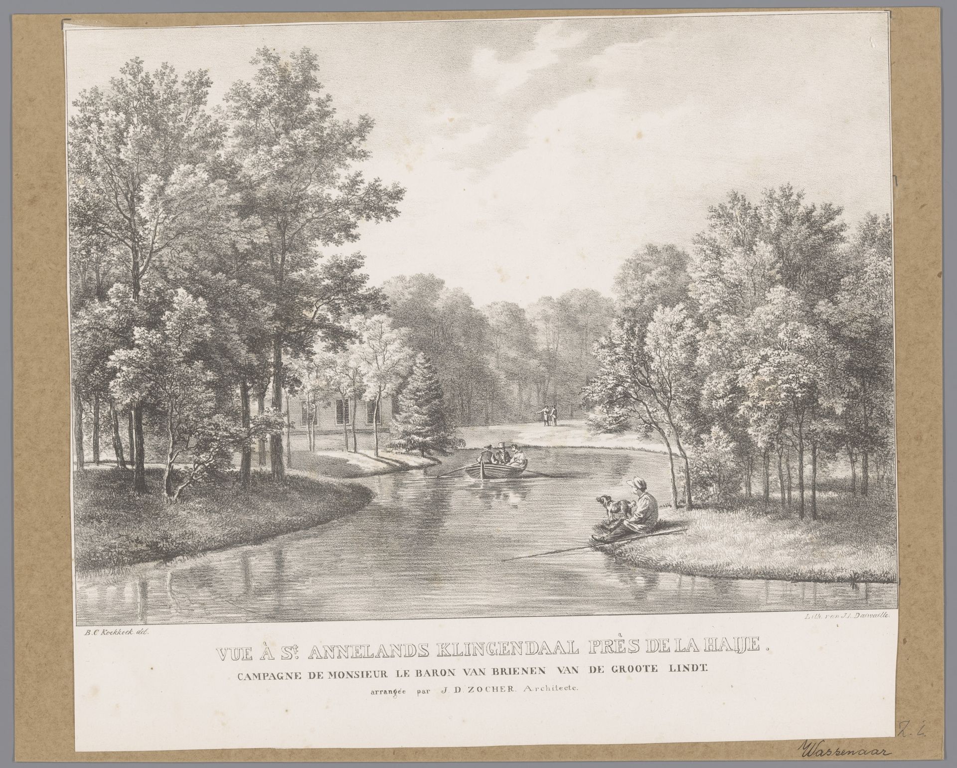 Vijver op landgoed Clingendael by Jean Augustin Daiwaille