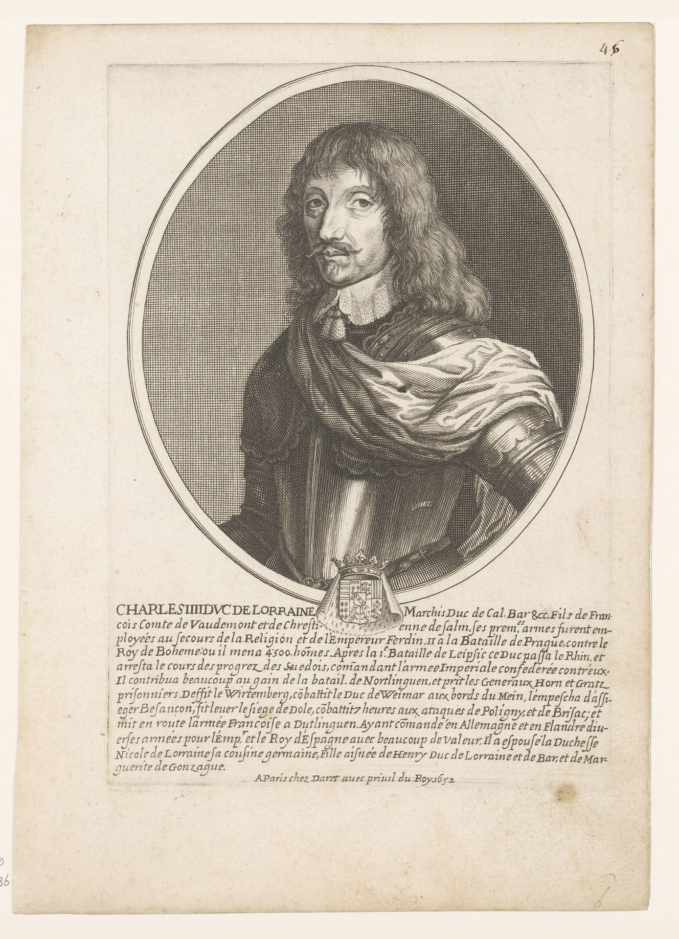 Portret van Karel IV, hertog van Lotharingen by Pierre Daret