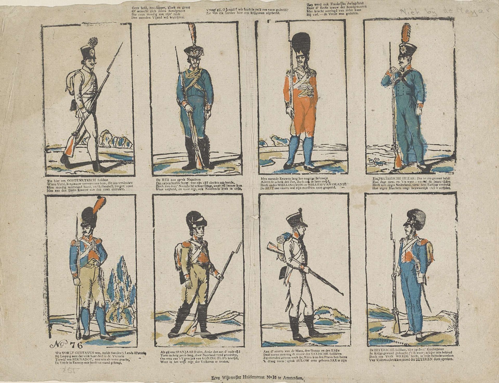 Geen held, zoo dapper, kloek en groot / Of wenscht zich eenen bondgenoot (...) by Erve Wijsmuller