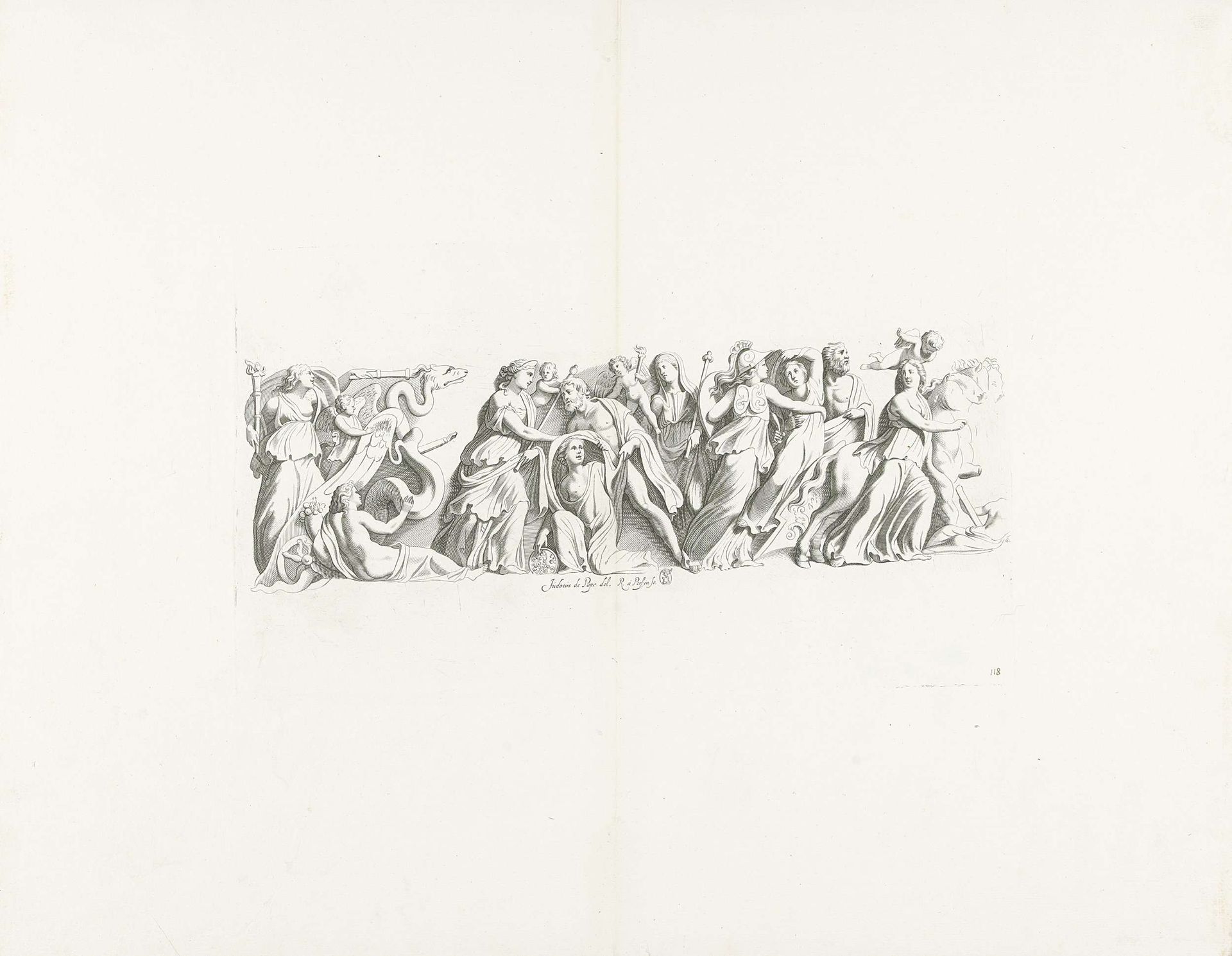 Bas-reliëf van een sarcofaag met de roof van Proserpina by Reinier van Persijn