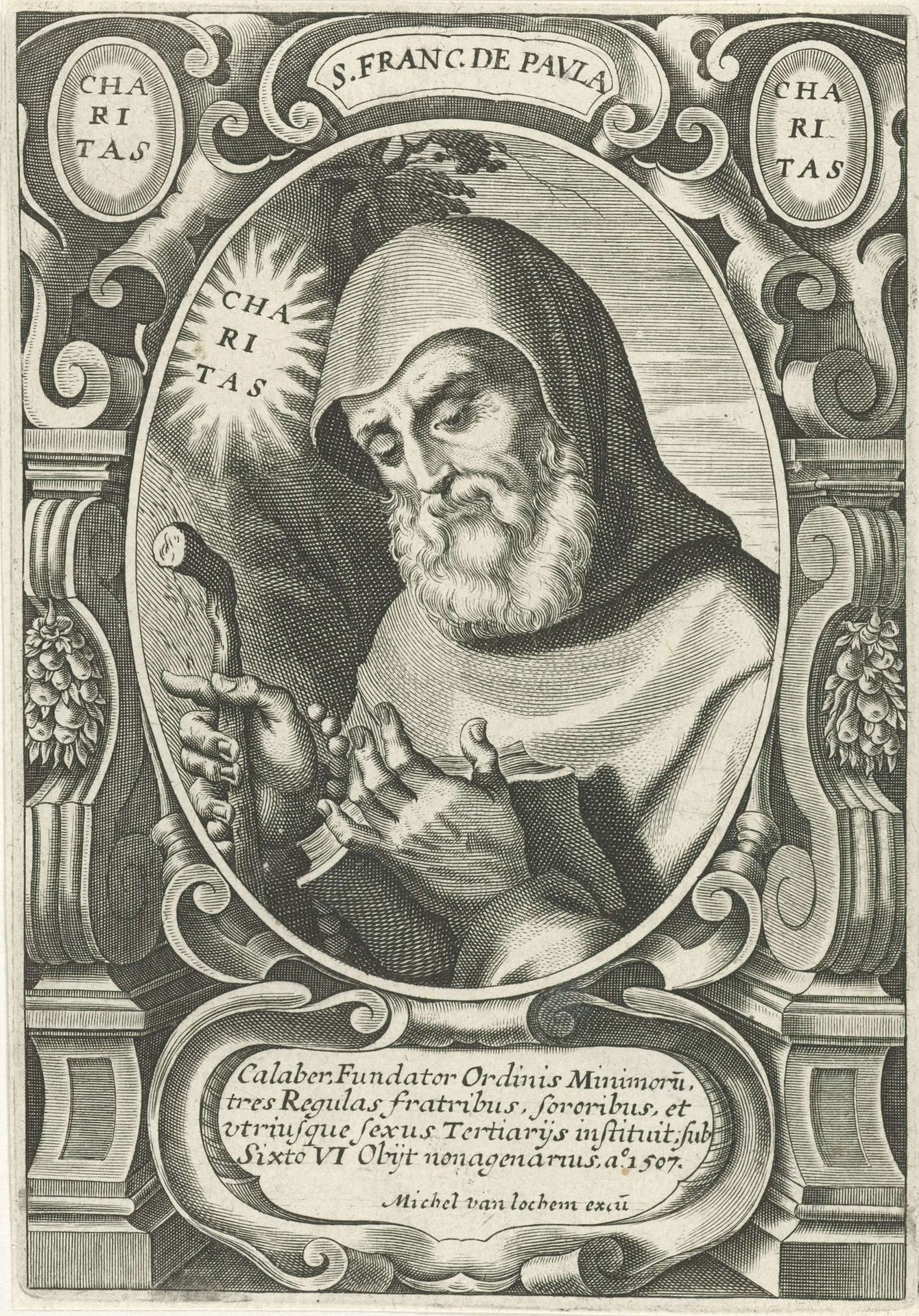 Portret van H. Franciscus van Paola by Michel van Lochom