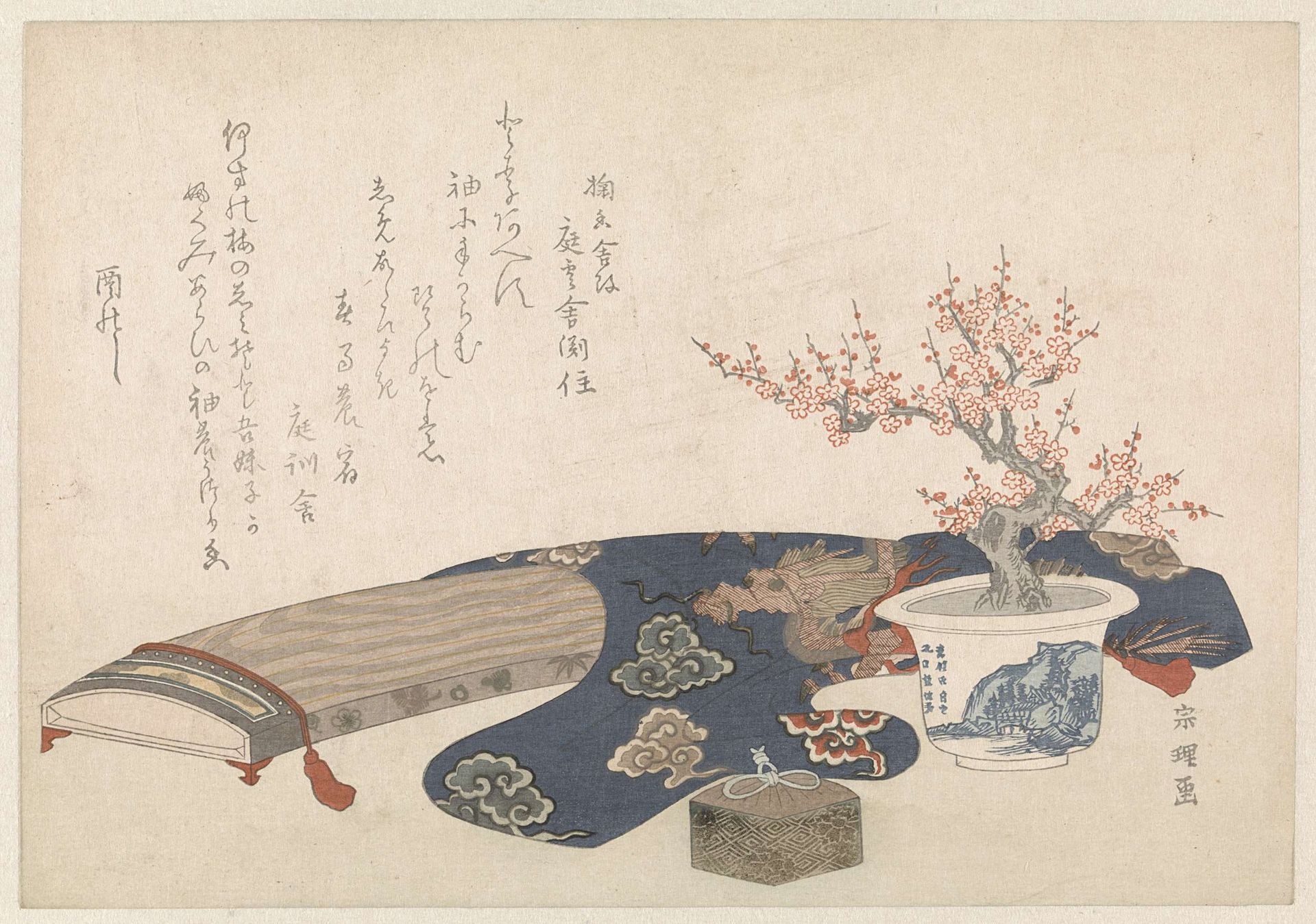 Stilleven met koto by Hishikawa Sōri