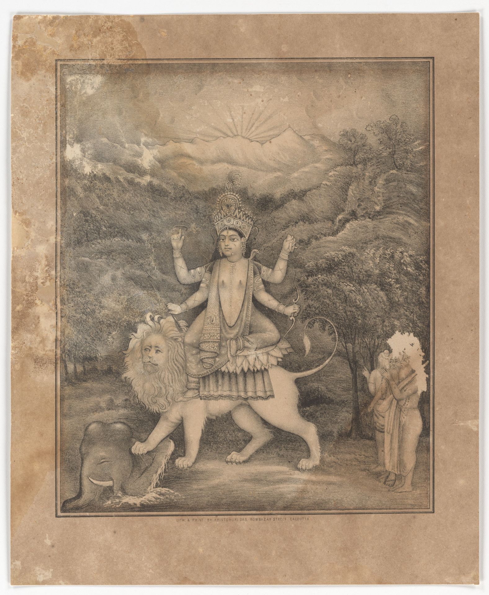 Goddess Jagadhatri by Krishnahari Das