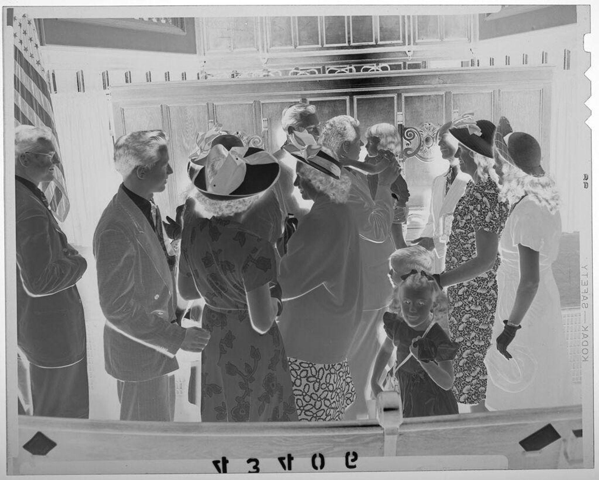 Untitled (couples in summer clothing chatting at front of church) by Martin Schweig
