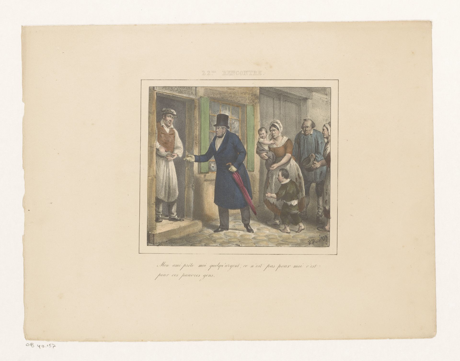 Koning Willem I leent geld voor de armen, 1829 by Jean-Louis Van Hemelryck