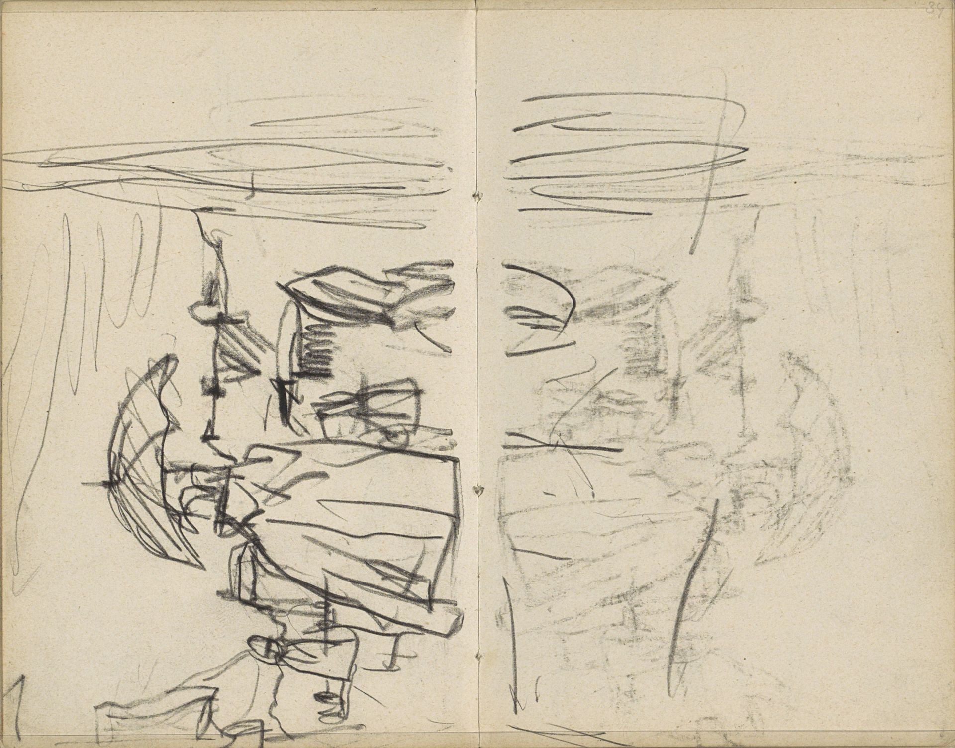 Gezicht op een straat in Amsterdam met figuren by George Hendrik Breitner