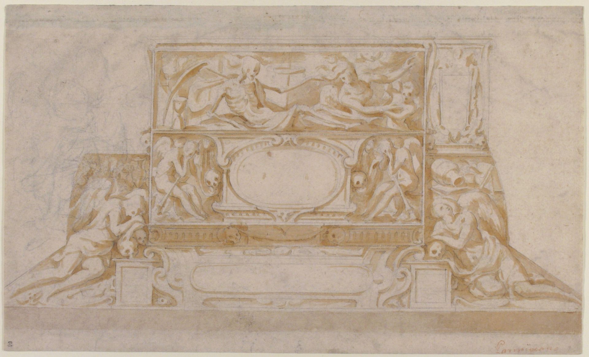 Design for a Funerary Monument by Francesco de' Rossi (Francesco Salviati), "Cecchino"