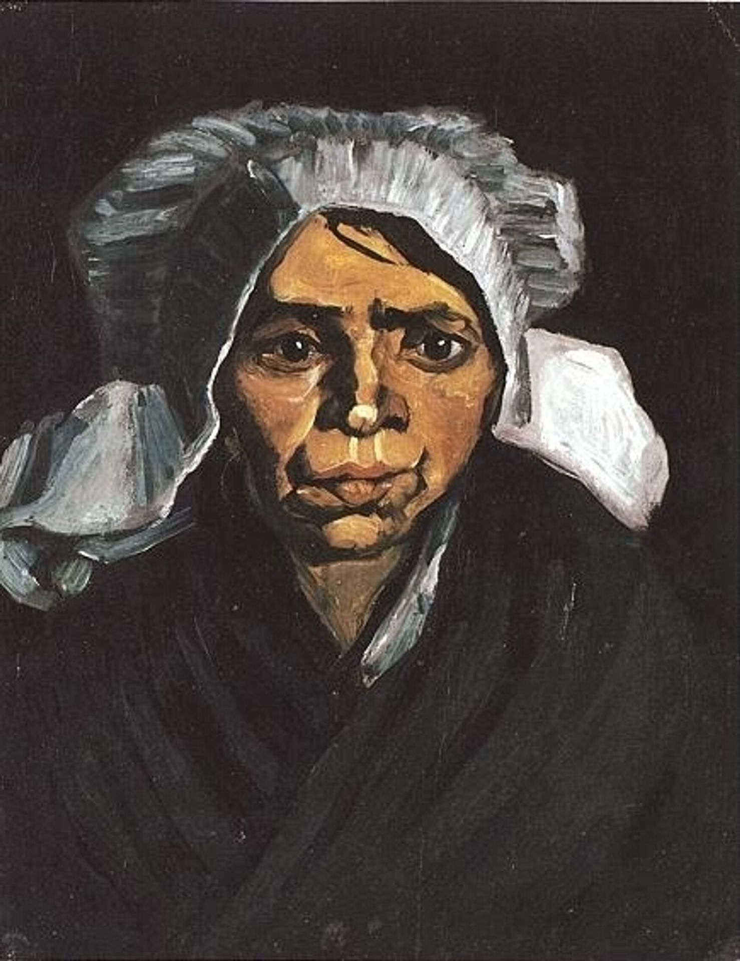Head of a Peasant Woman with White Cap by Vincent van Gogh
