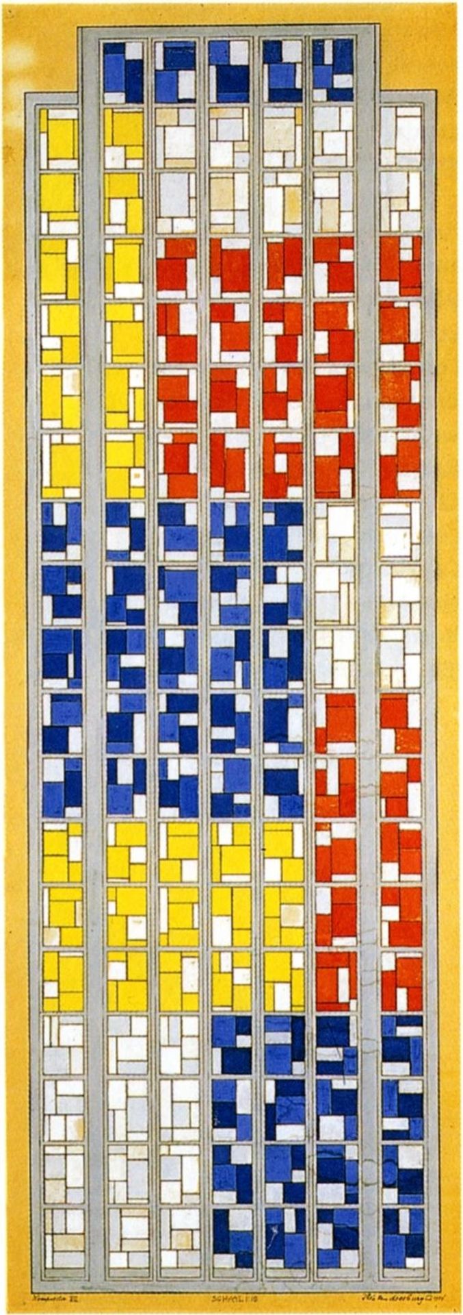 Design for Stained Glass Composition XIII by Theo van Doesburg