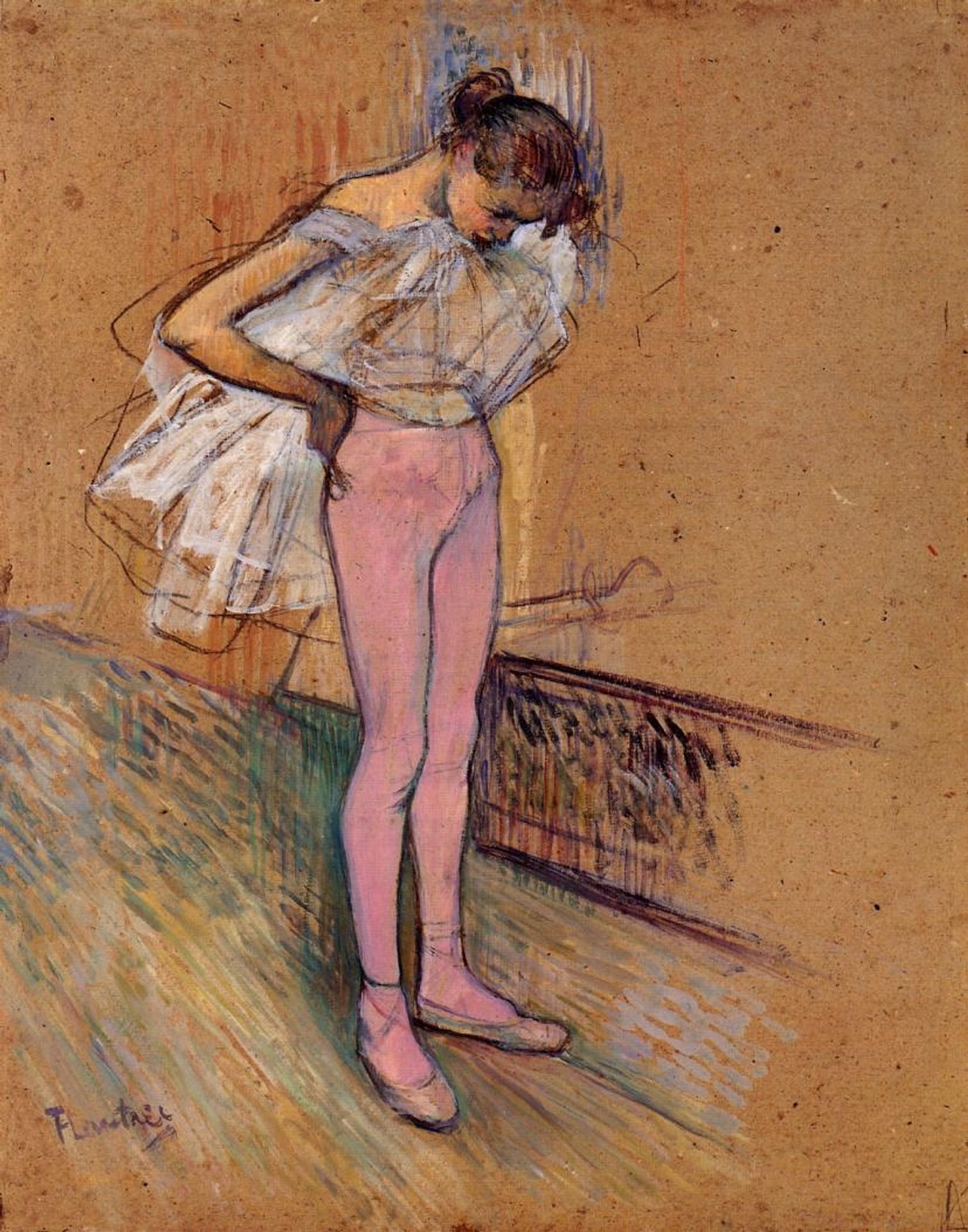 Dancer Adjusting Her Tights by Henri de Toulouse-Lautrec