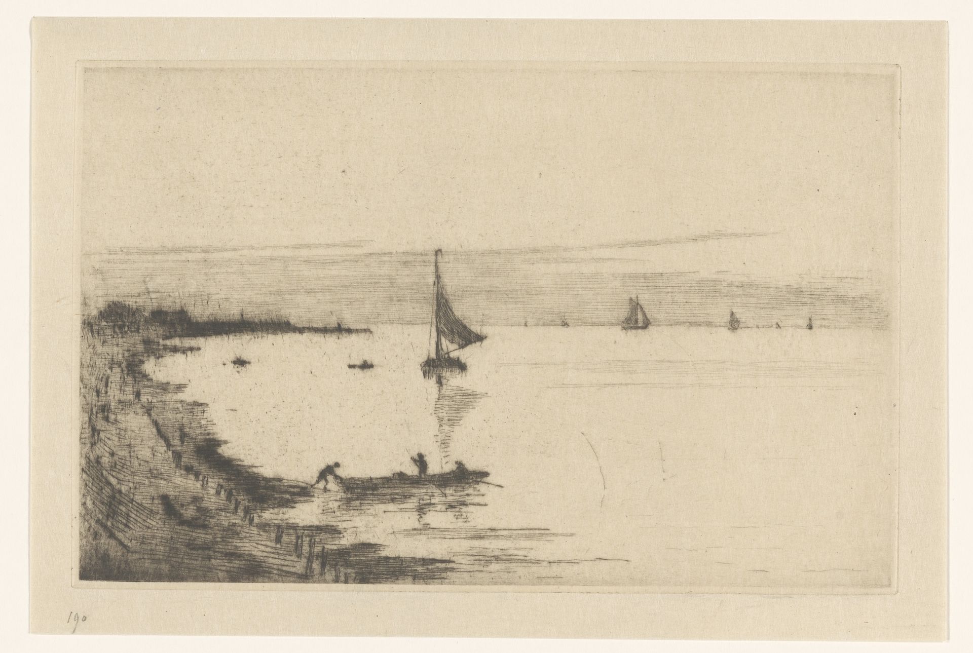 Haven van Bergen op Zoom bij hoog water by Carel Nicolaas Storm van 's-Gravesande