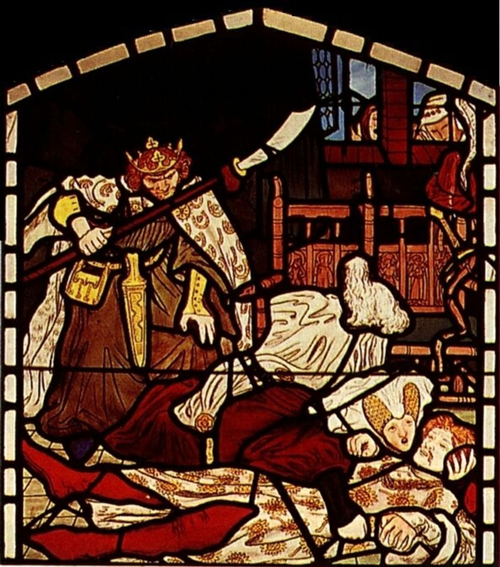 The Death of Sir Tristan, from 'The Story of Tristan and Isolde', William Morris & Co. by Ford Madox Brown