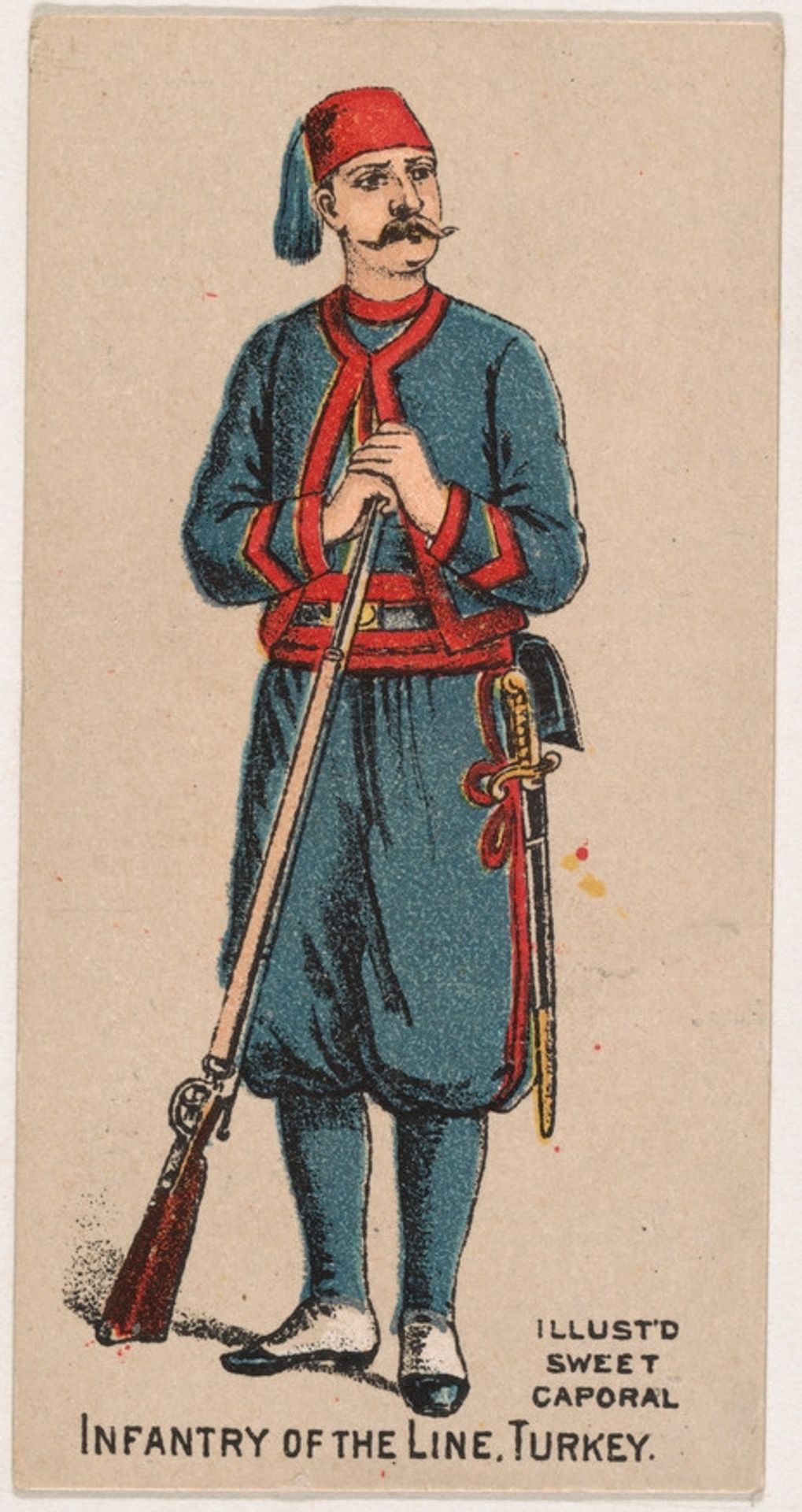 Infantry of the Line, Turkey, from the Military Series (N224) issued by Kinney Tobacco Company to promote Sweet Caporal Cigarettes by Kinney Brothers Tobacco Company