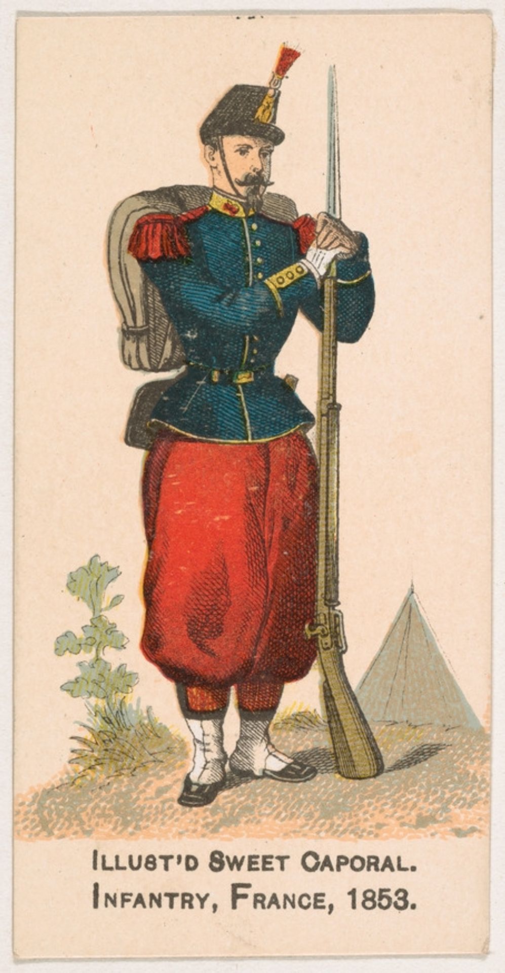 Infantry, France, 1853, from the Military Series (N224) issued by Kinney Tobacco Company to promote Sweet Caporal Cigarettes by Kinney Brothers Tobacco Company
